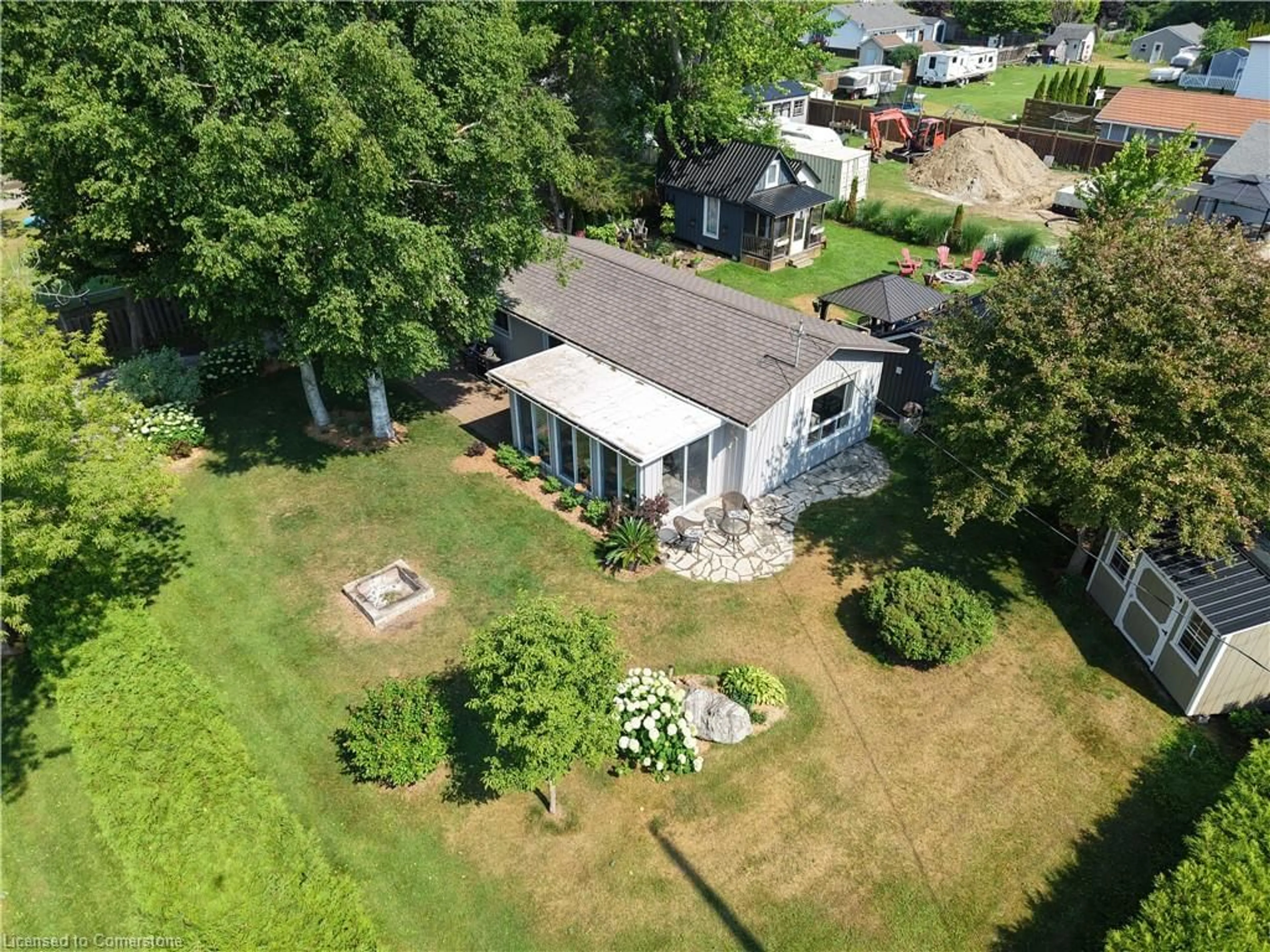 A pic from outside/outdoor area/front of a property/back of a property/a pic from drone, water/lake/river/ocean view for 181 Cedar Dr Dr, Turkey Point Ontario N0E 1T0