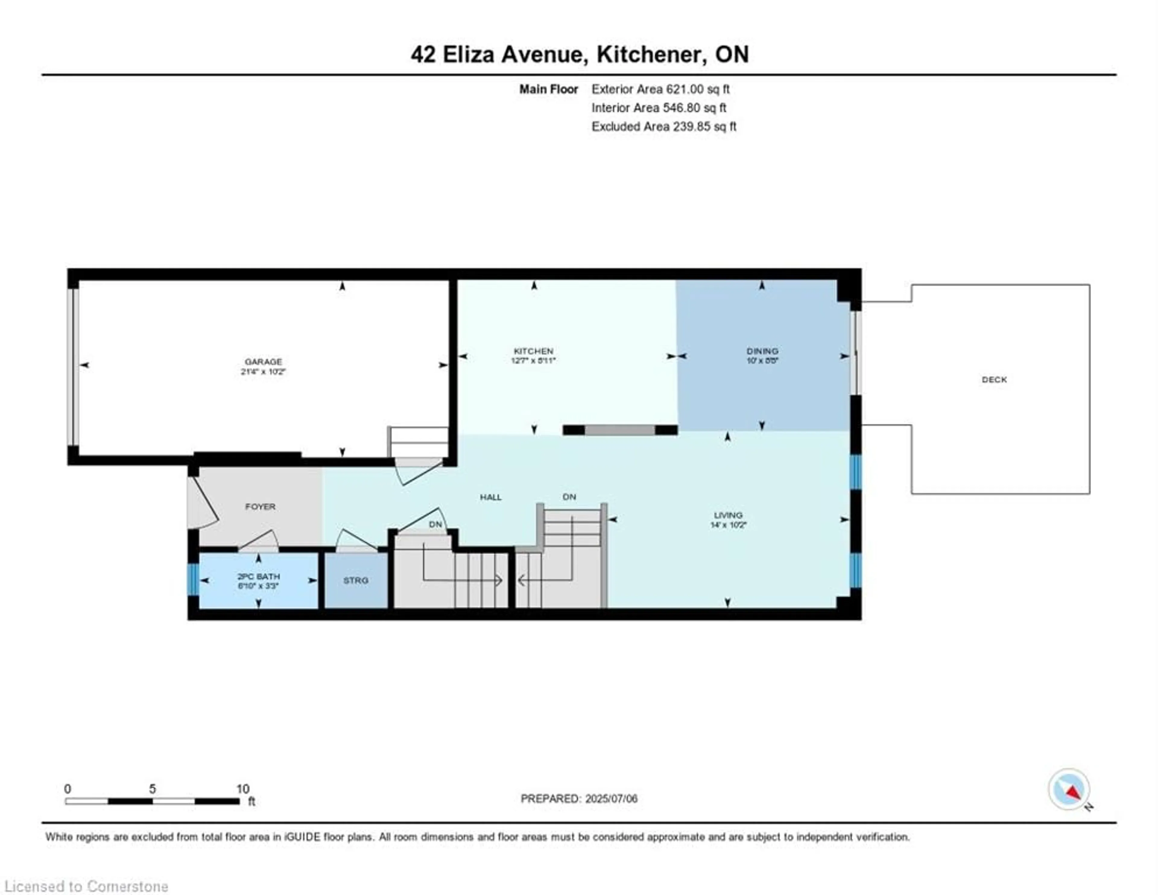 Floor plan for 42 Eliza Ave, Kitchener Ontario N2E 0B9