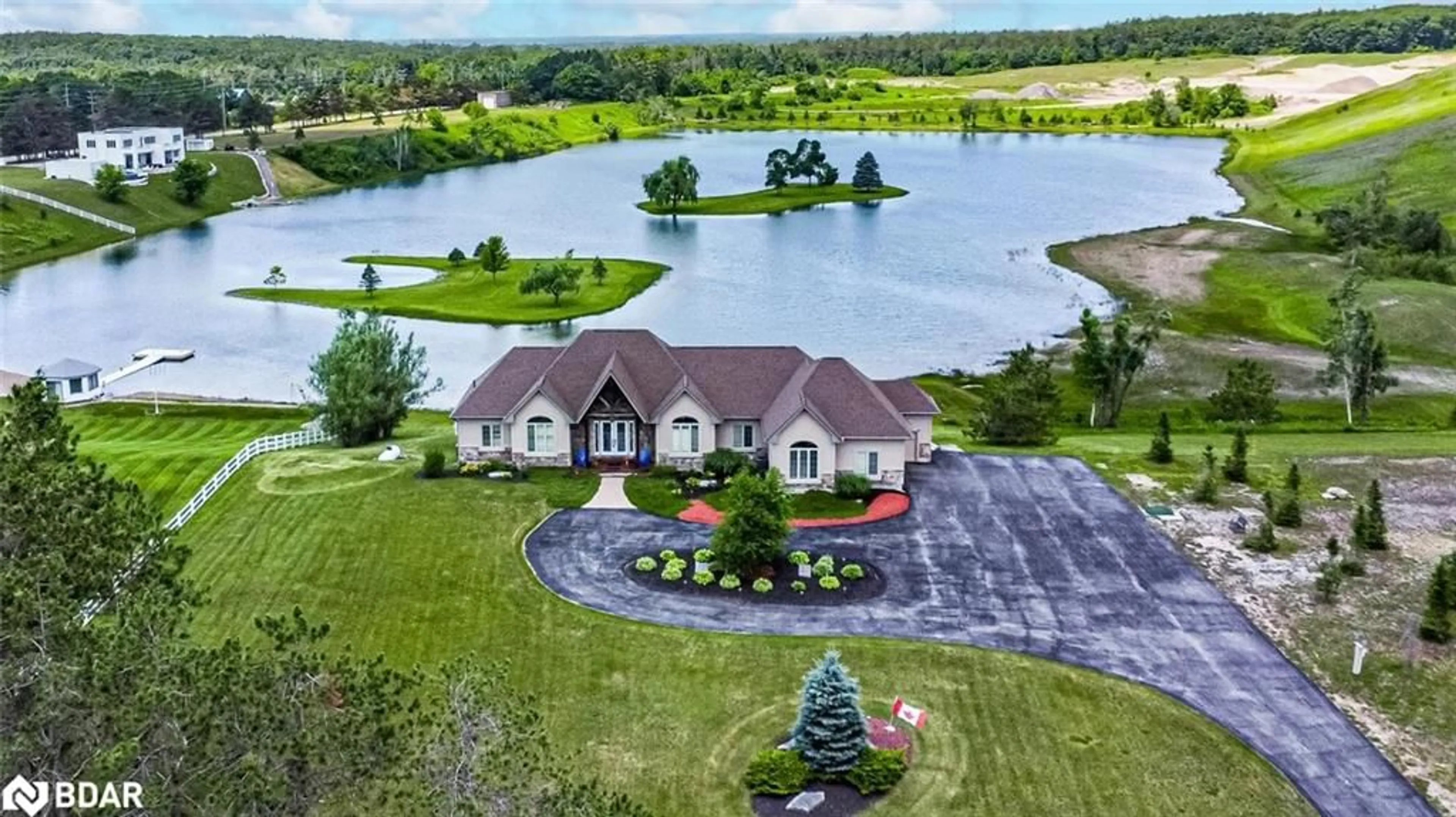 A pic from outside/outdoor area/front of a property/back of a property/a pic from drone, water/lake/river/ocean view for 1372 Division Road East, Severn Ontario L3V 0X8