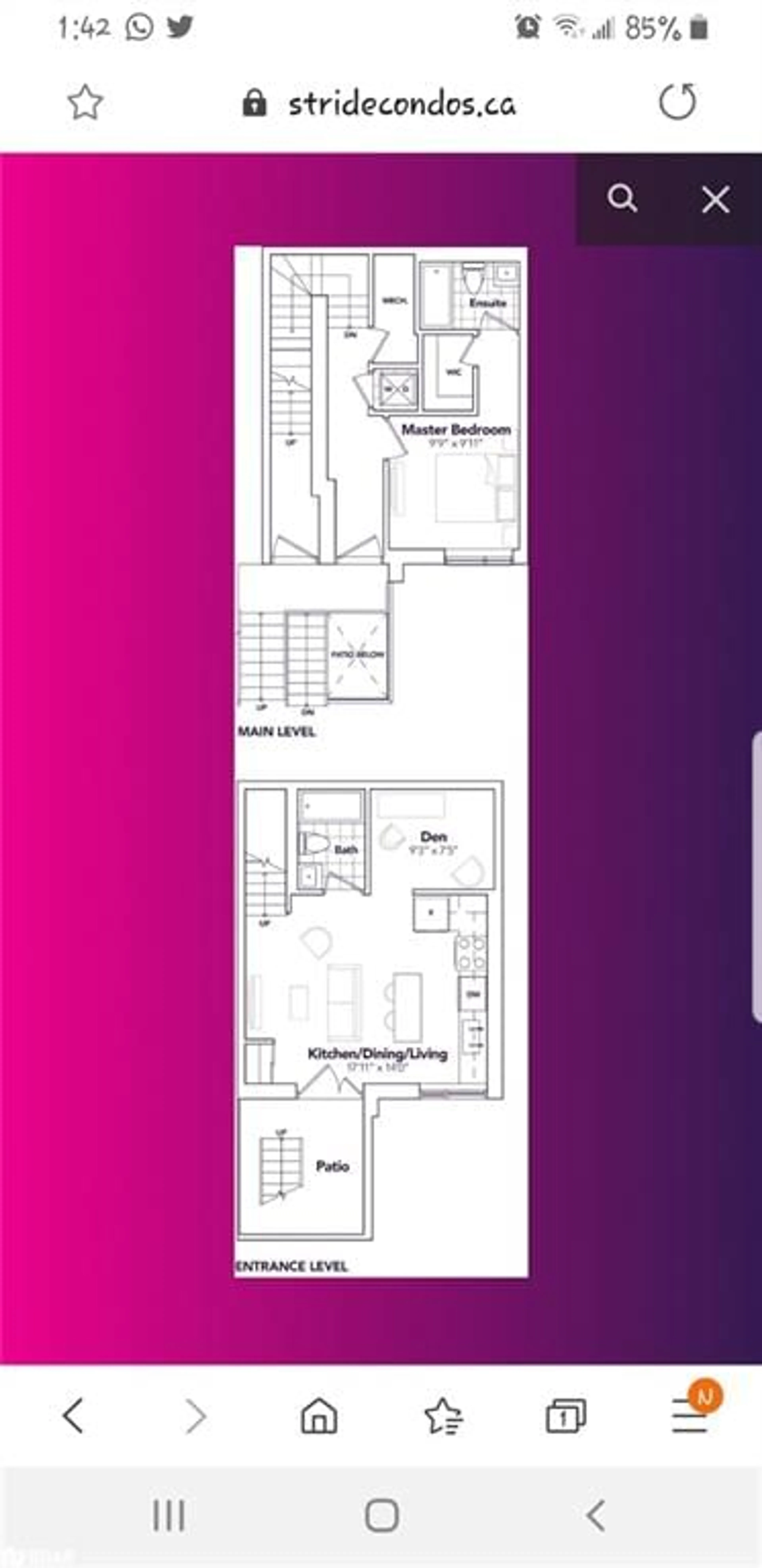 Floor plan for 1085 Douglas Mccurdy Common #111, Mississauga Ontario L5G 0C6
