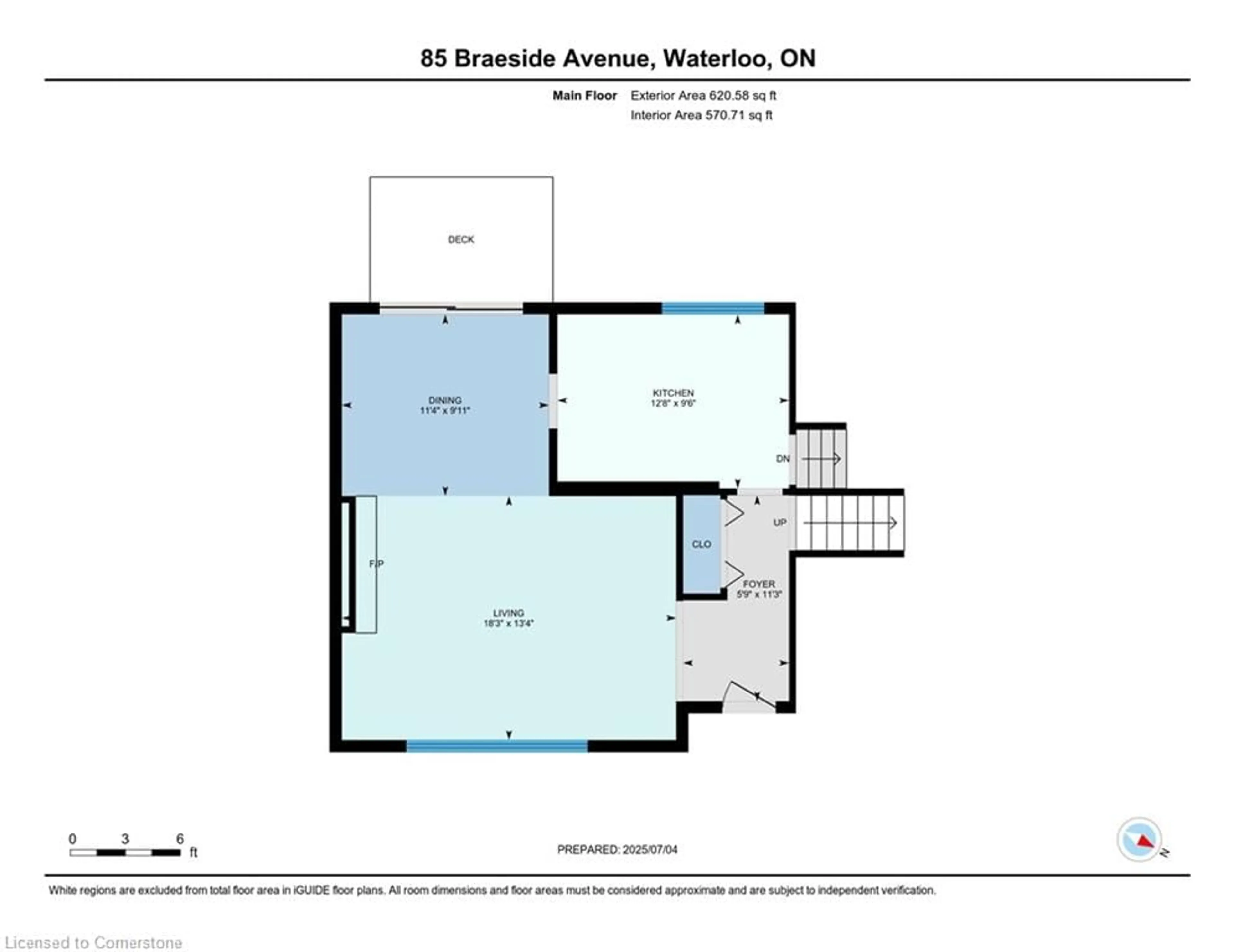 Floor plan for 85 Braeside Ave, Waterloo Ontario N2J 3C7