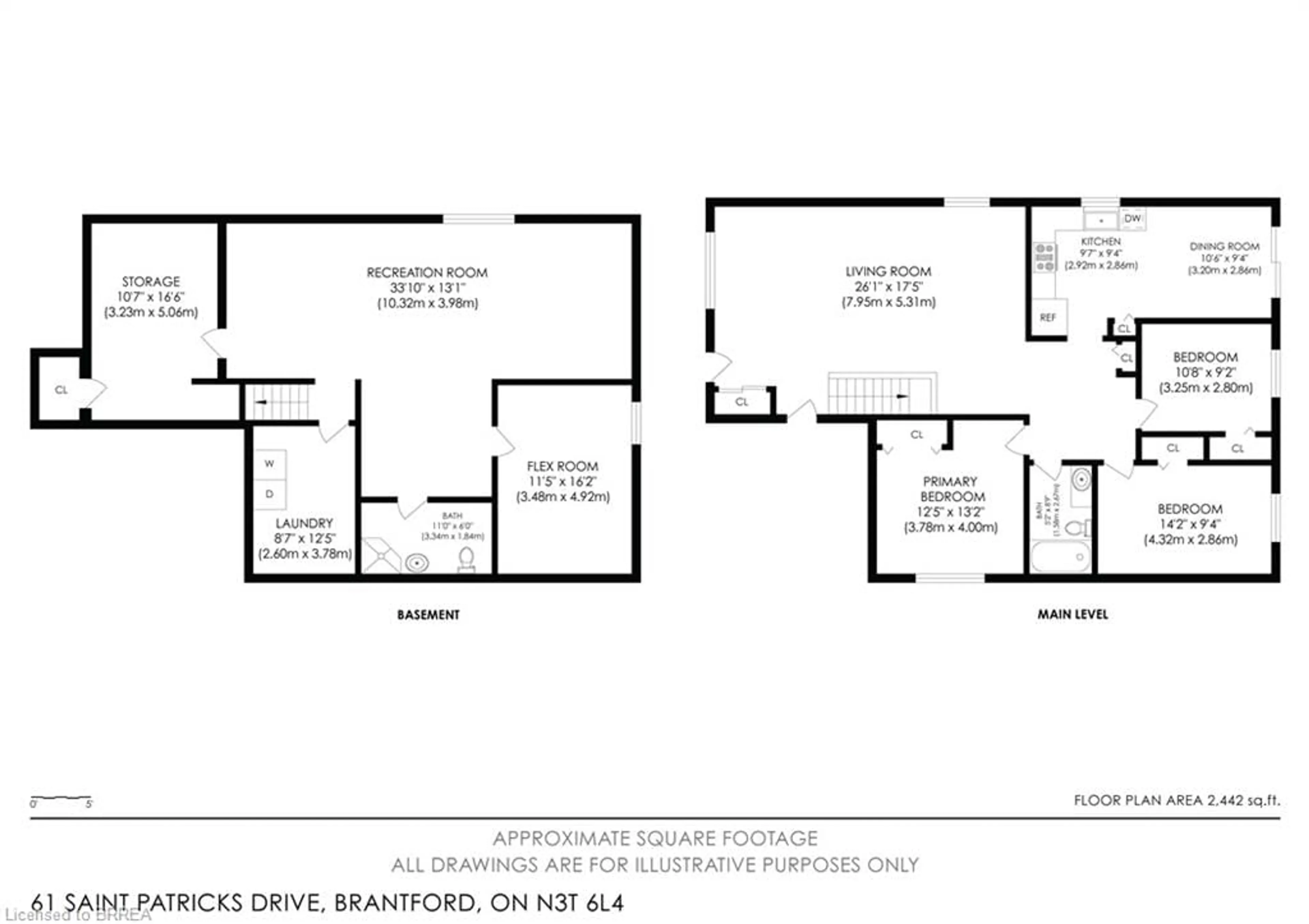 Floor plan for 61 St. Patrick's Dr, Brantford Ontario N3T 6L4