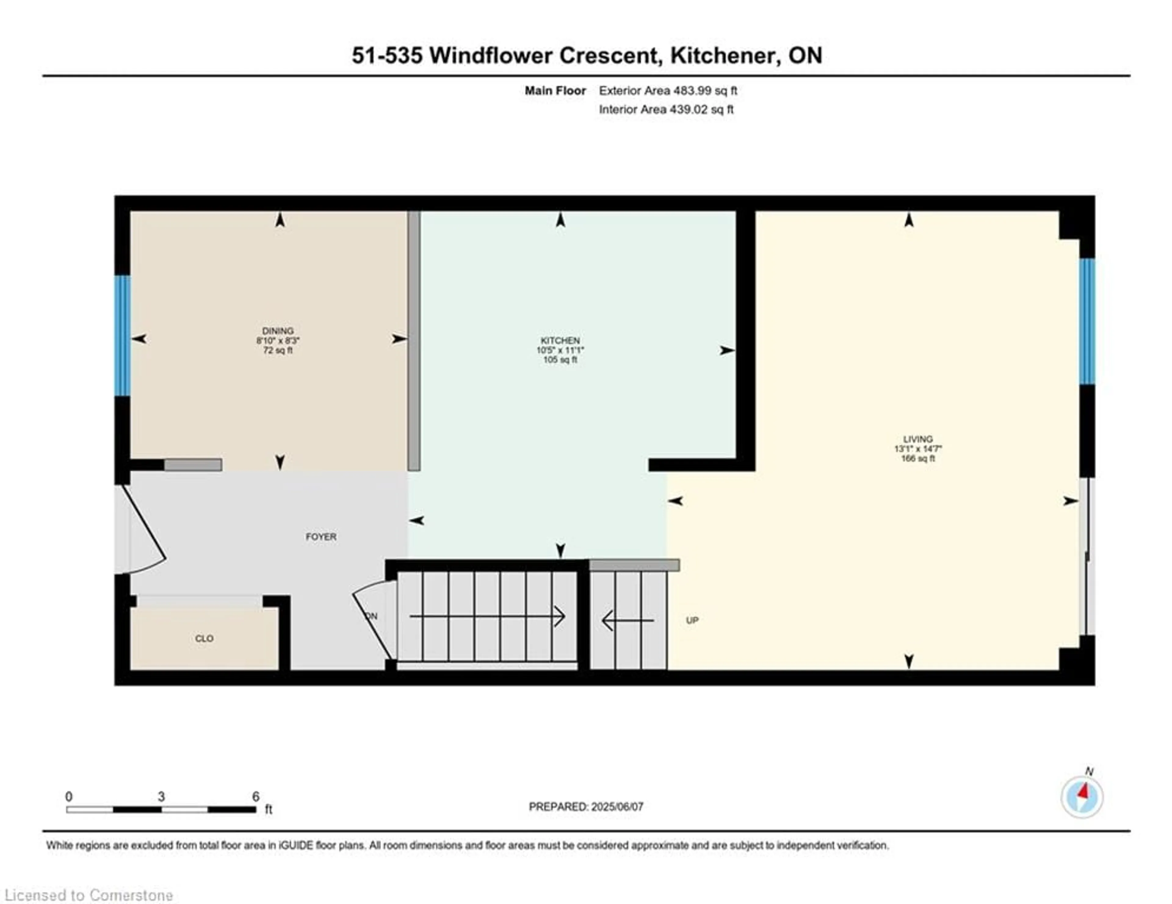 Floor plan for 535 Windflower Cres #51, Kitchener Ontario N2E 4L7