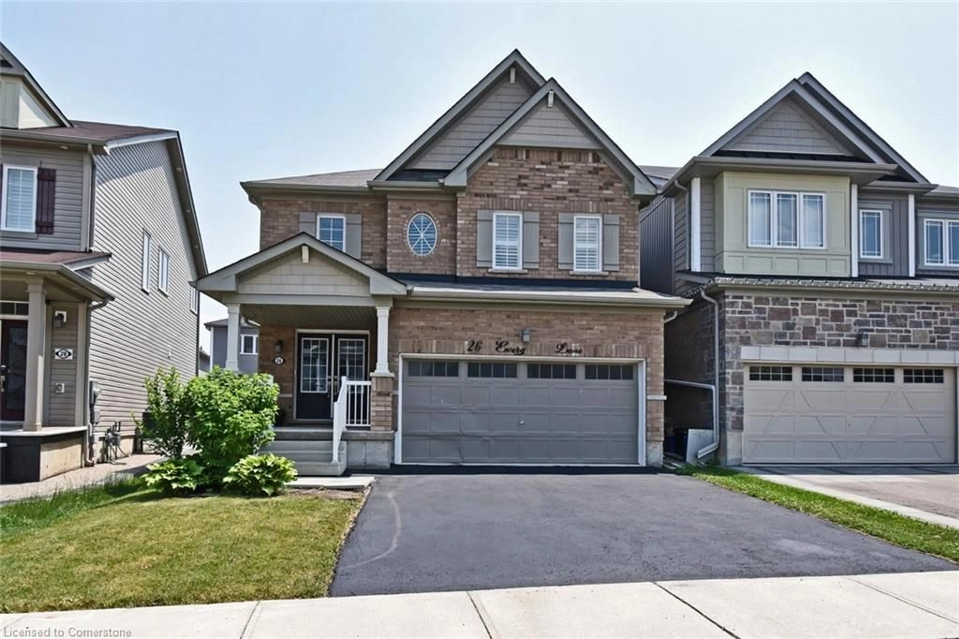 Home with brick exterior material, street for 26 Evergreen Lane, Caledonia Ontario N3W 0C4