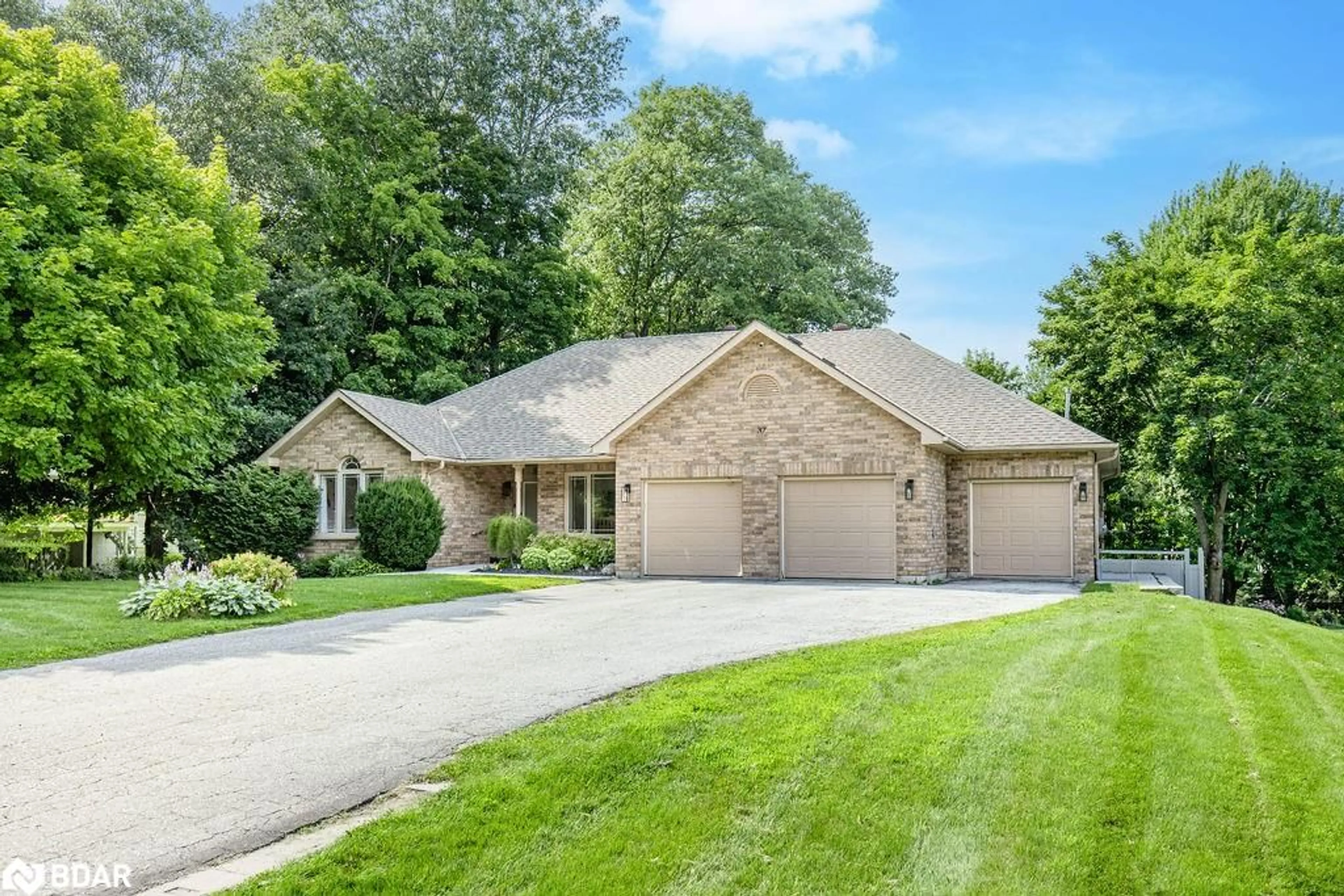 Home with brick exterior material, street for 37 Paddy Dunns Cir, Springwater Ontario L4M 6L9