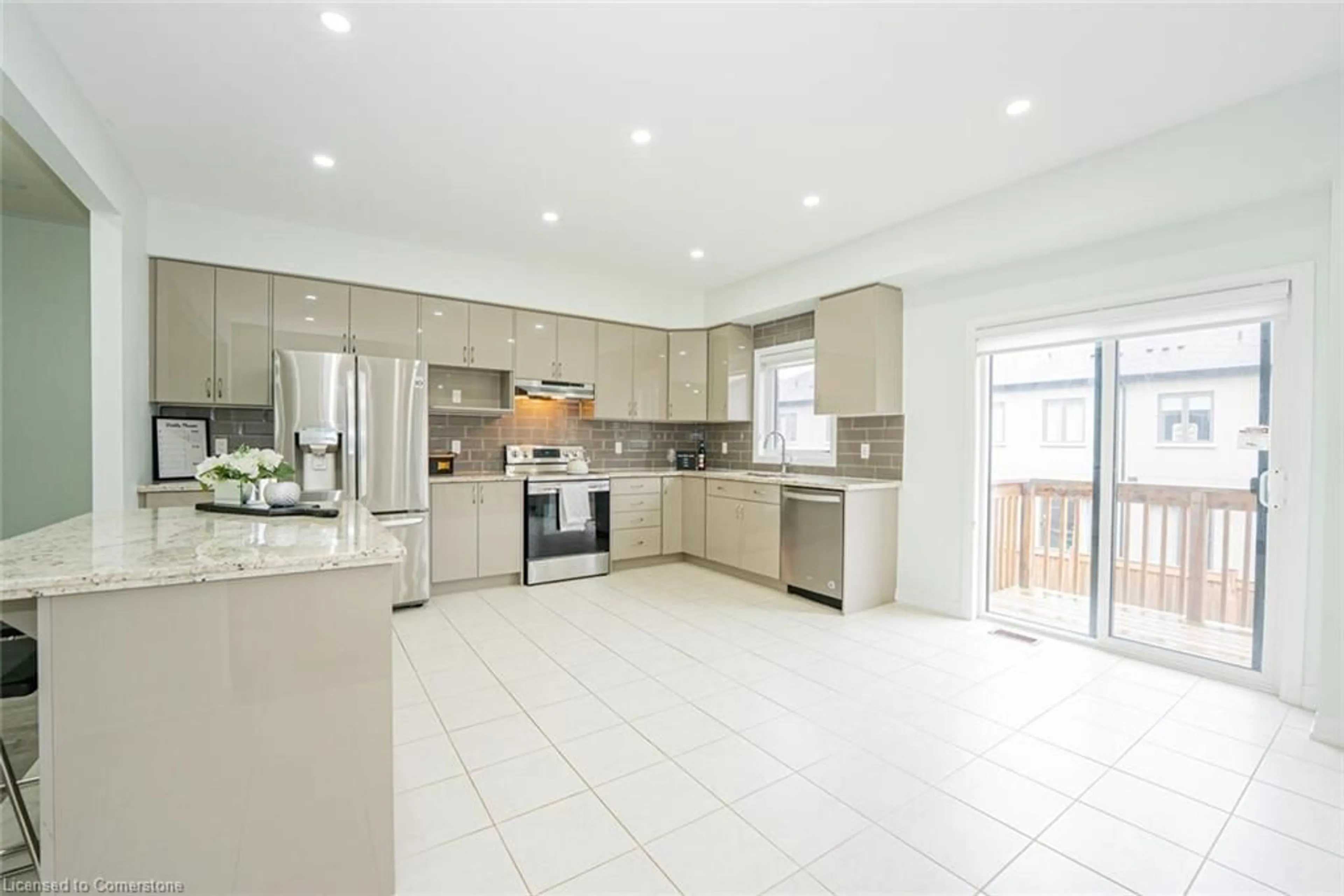 Open concept kitchen, ceramic/tile floor for 14 Doug Foulds Way, Paris Ontario N3L 0K2