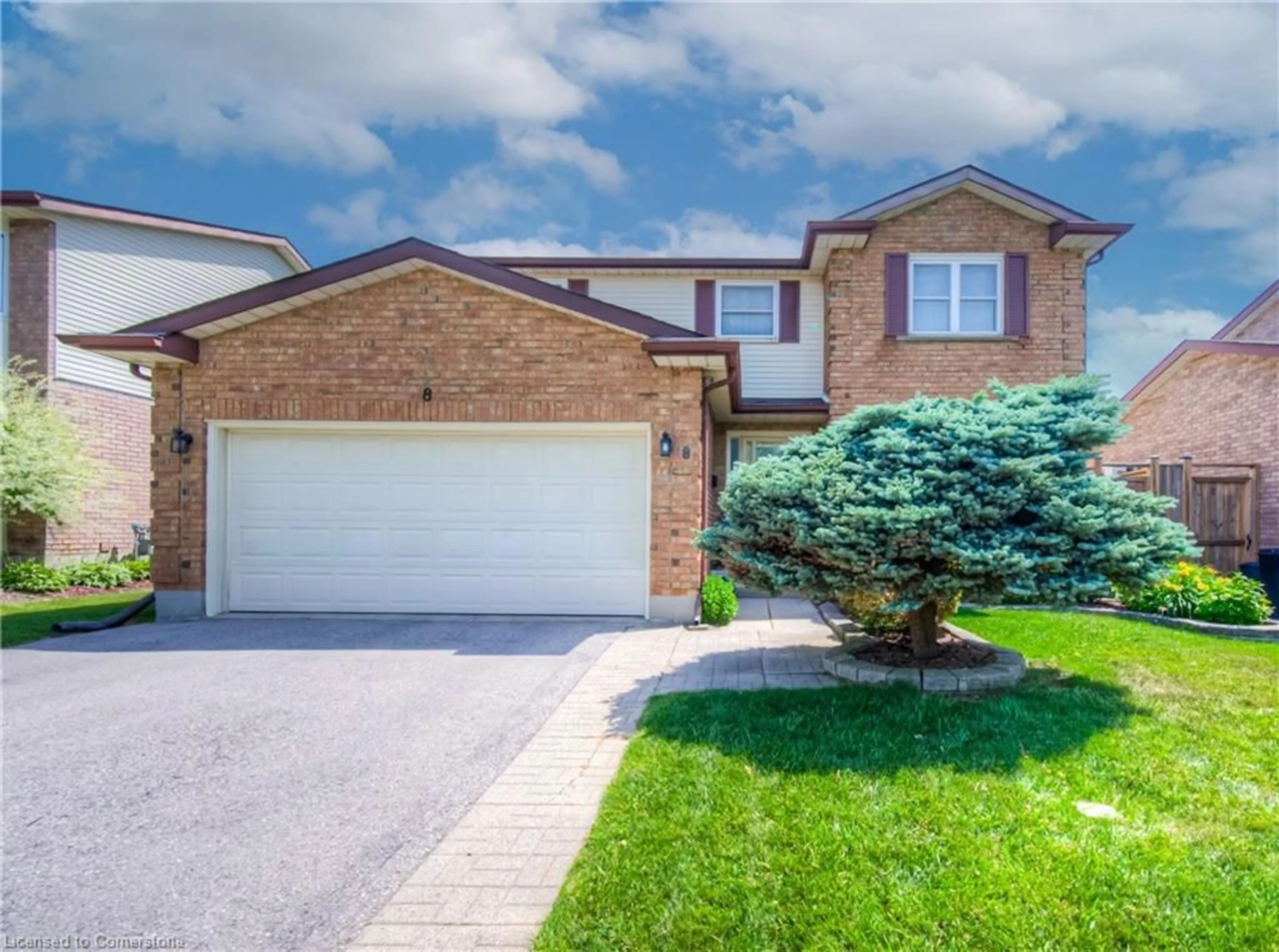 Home with brick exterior material, street for 8 Ashley Crt, Kitchener Ontario N2E 2Z7
