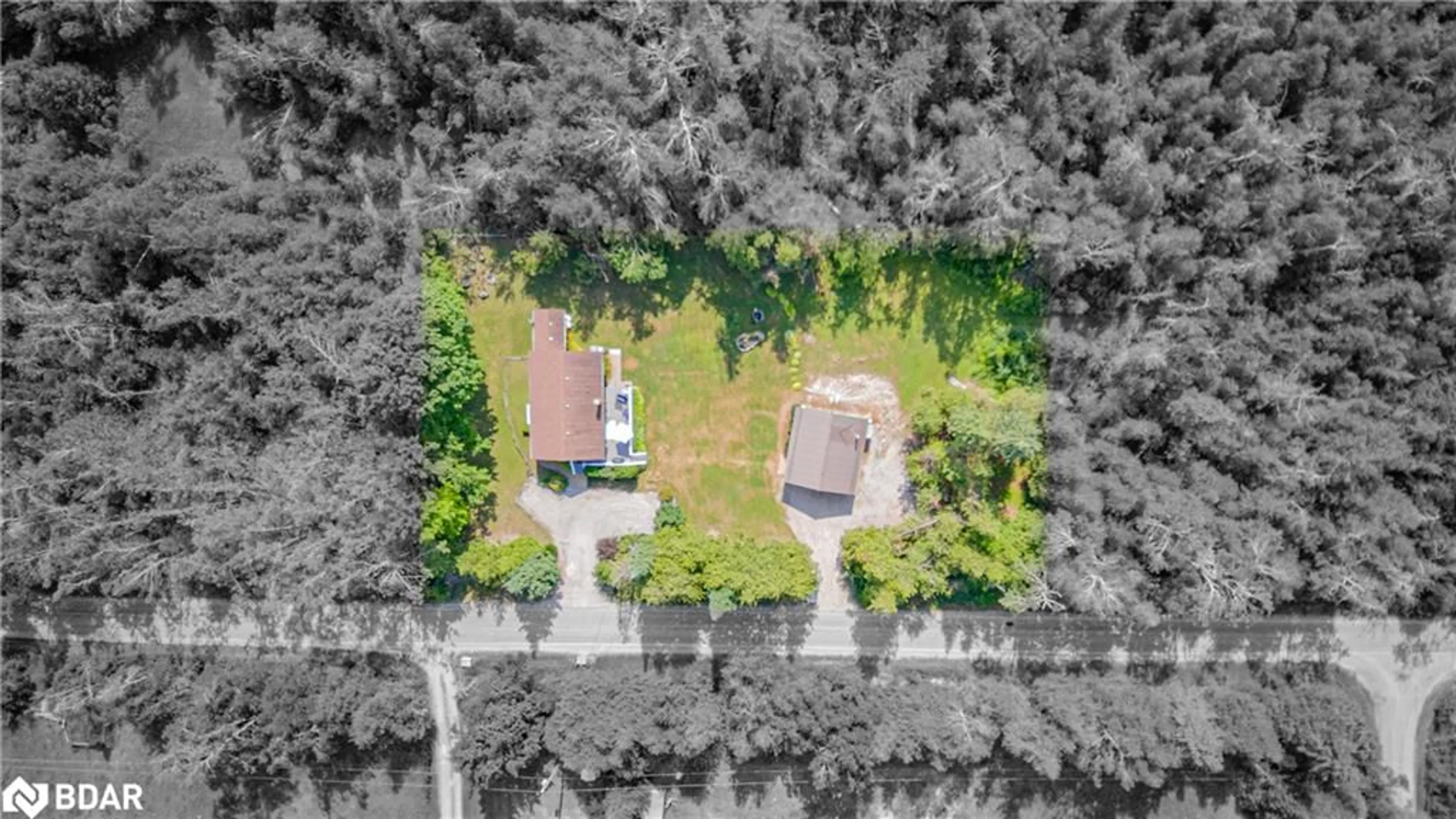 A pic from outside/outdoor area/front of a property/back of a property/a pic from drone, street for 175 Bulmers Rd, Fenelon Falls Ontario K0M 1N0