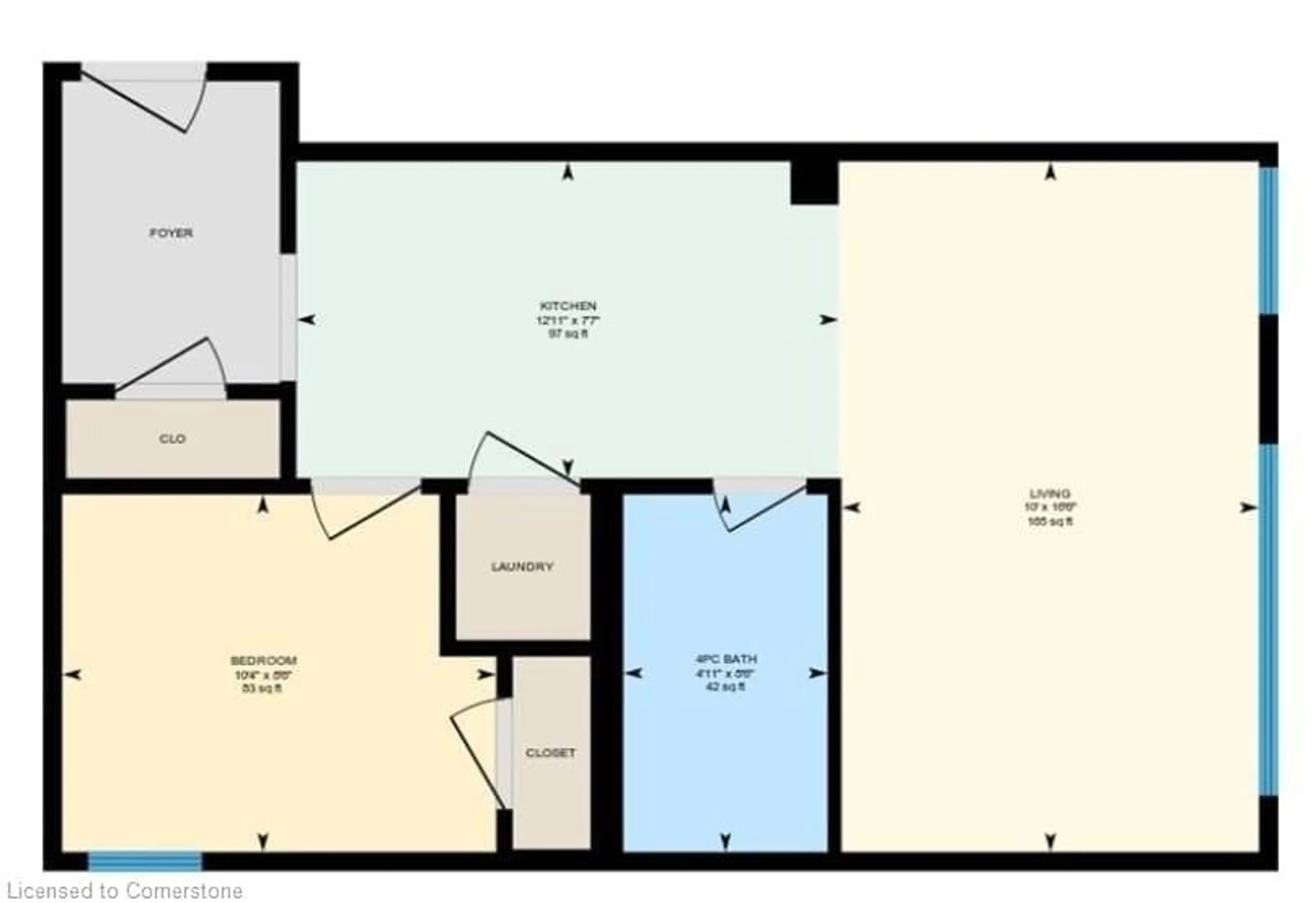 Floor plan for 1 Victoria St South St #509, Kitchener Ontario N2G 0B5