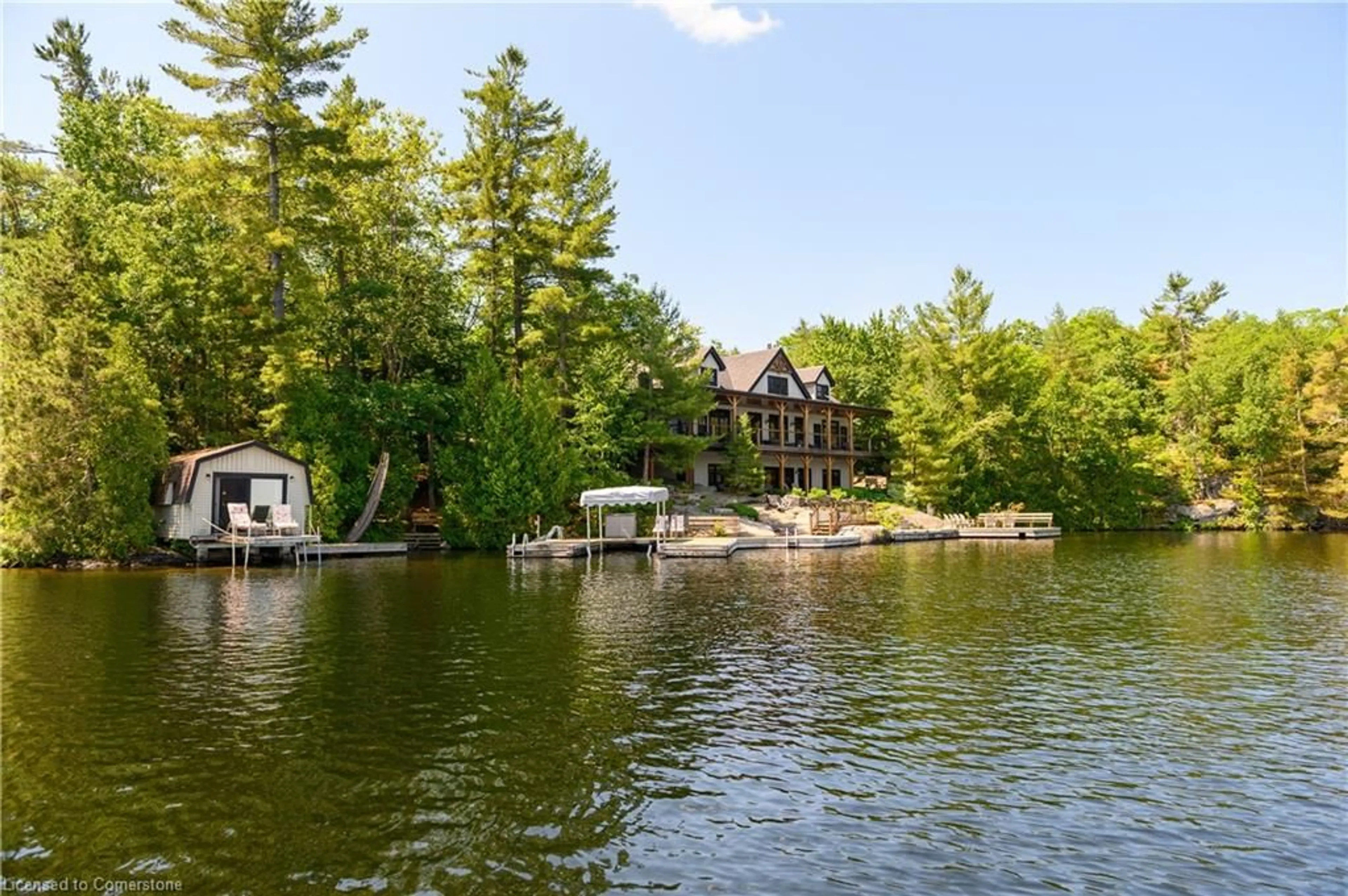 Patio, water/lake/river/ocean view for 990 Haskett's Dr, Port Severn Ontario L0K 1S0