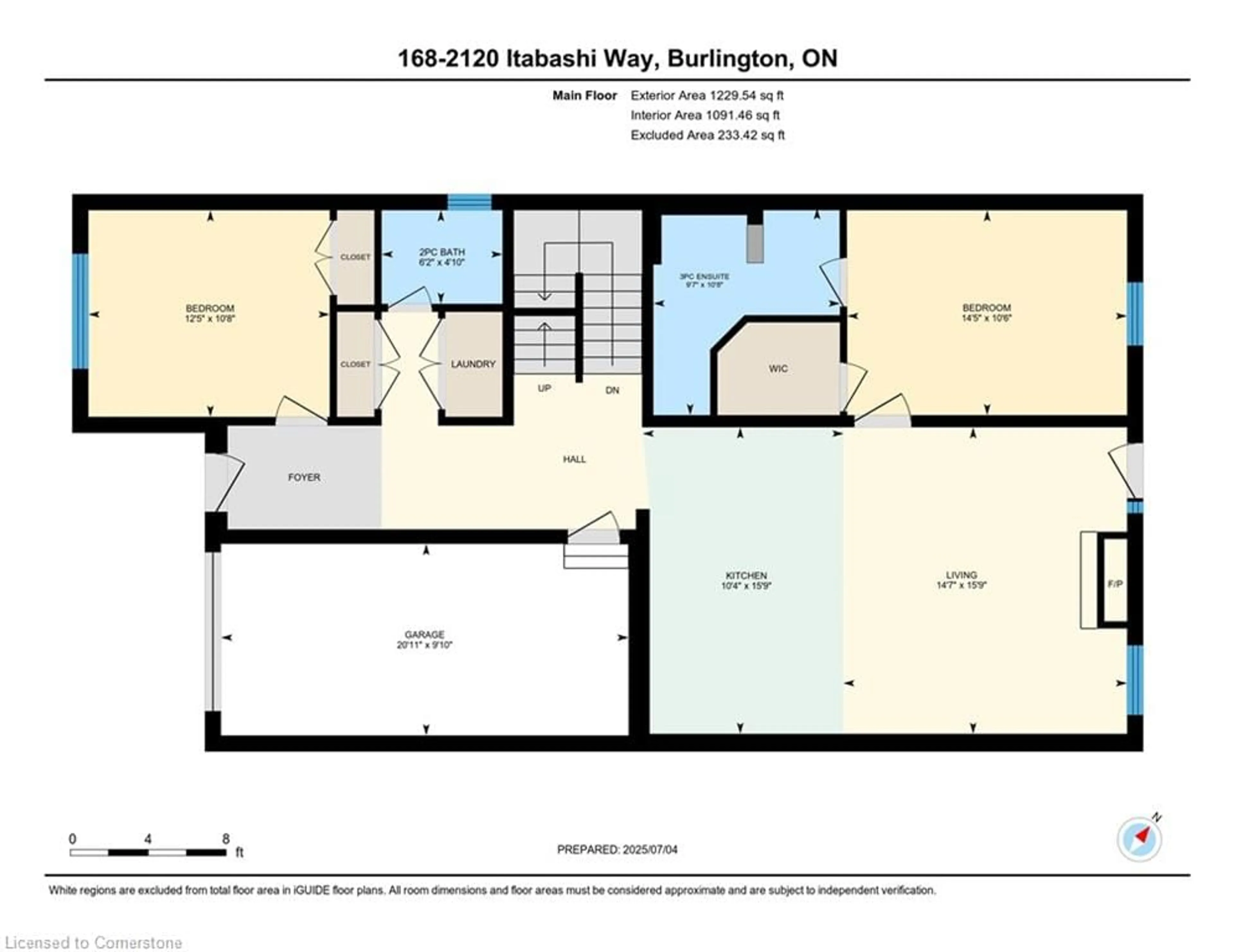 Floor plan for 2120 Itabashi Way #168, Burlington Ontario L7M 0V3