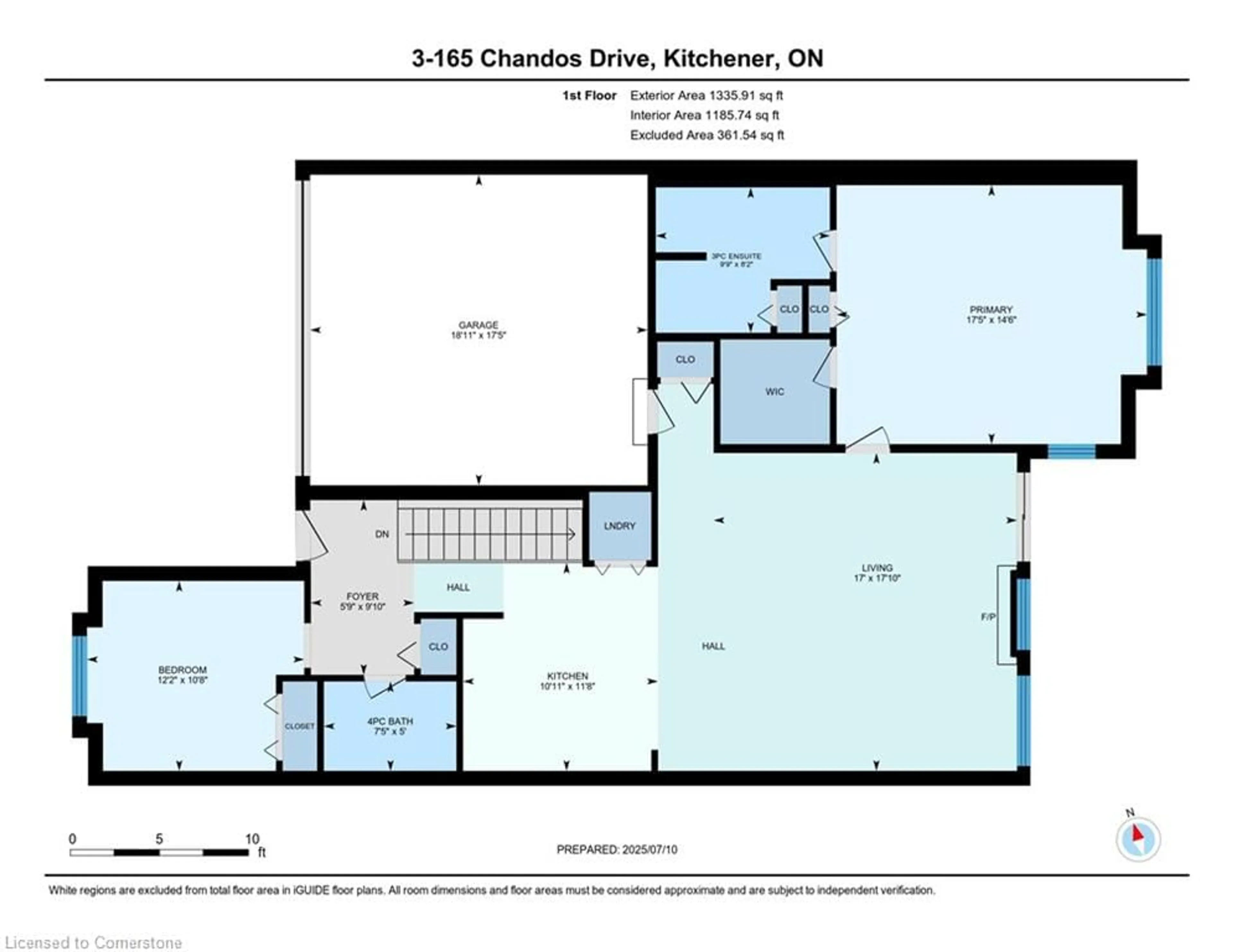 Floor plan for 165 Chandos Dr #3, Kitchener Ontario N2A 4H8