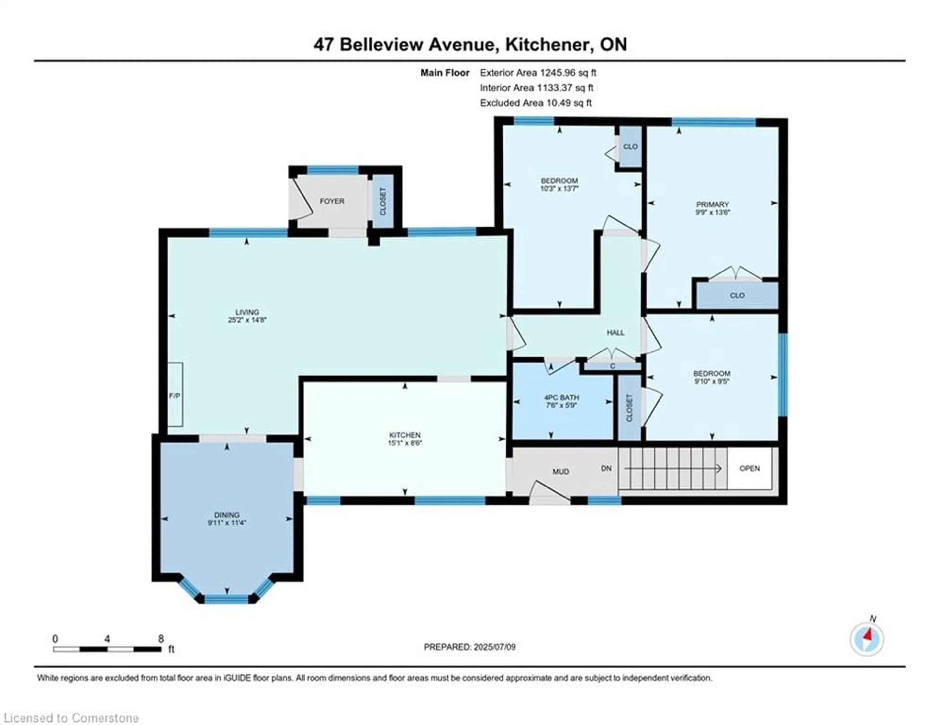 Floor plan for 47 Belleview Ave, Kitchener Ontario N2B 1G4