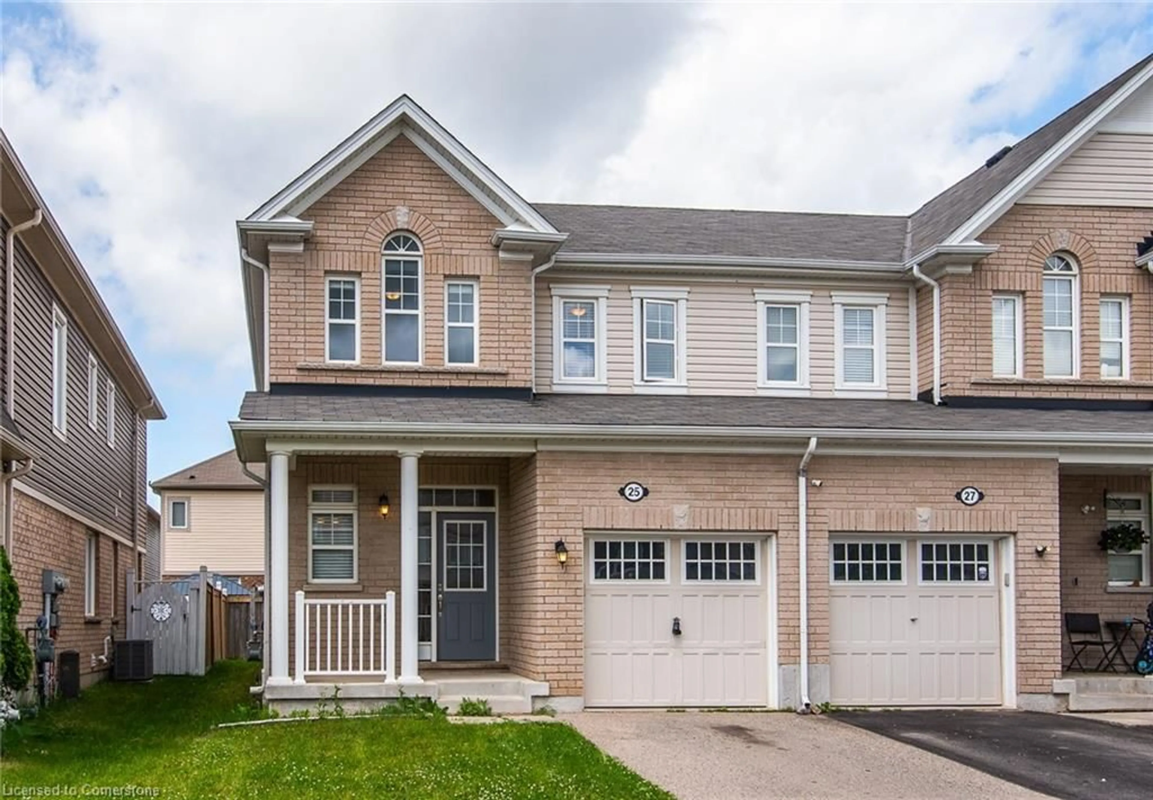 Home with brick exterior material, street for 25 Postmaster Dr, Kitchener Ontario N2R 0J2