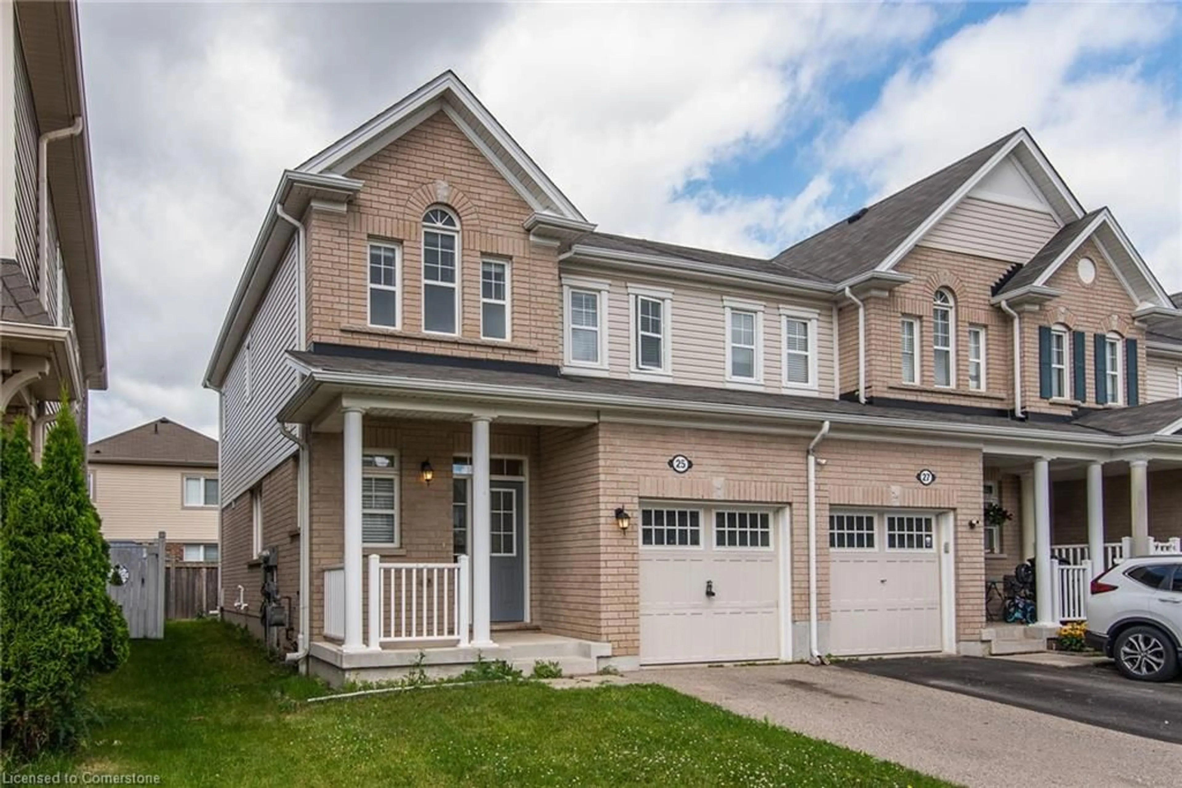 Home with brick exterior material, street for 25 Postmaster Dr, Kitchener Ontario N2R 0J2