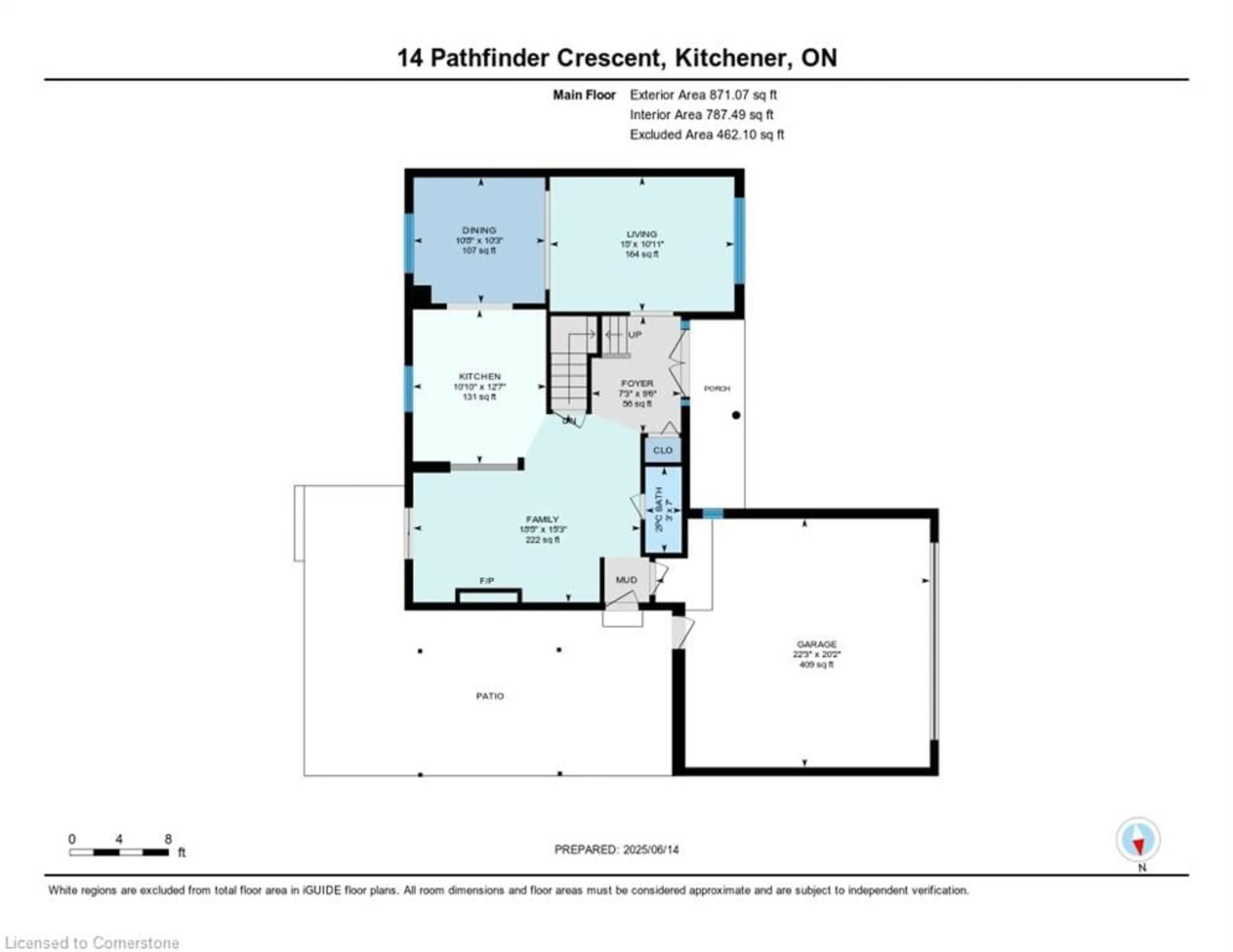 Floor plan for 14 Pathfinder Cres, Kitchener Ontario N2P 1S6