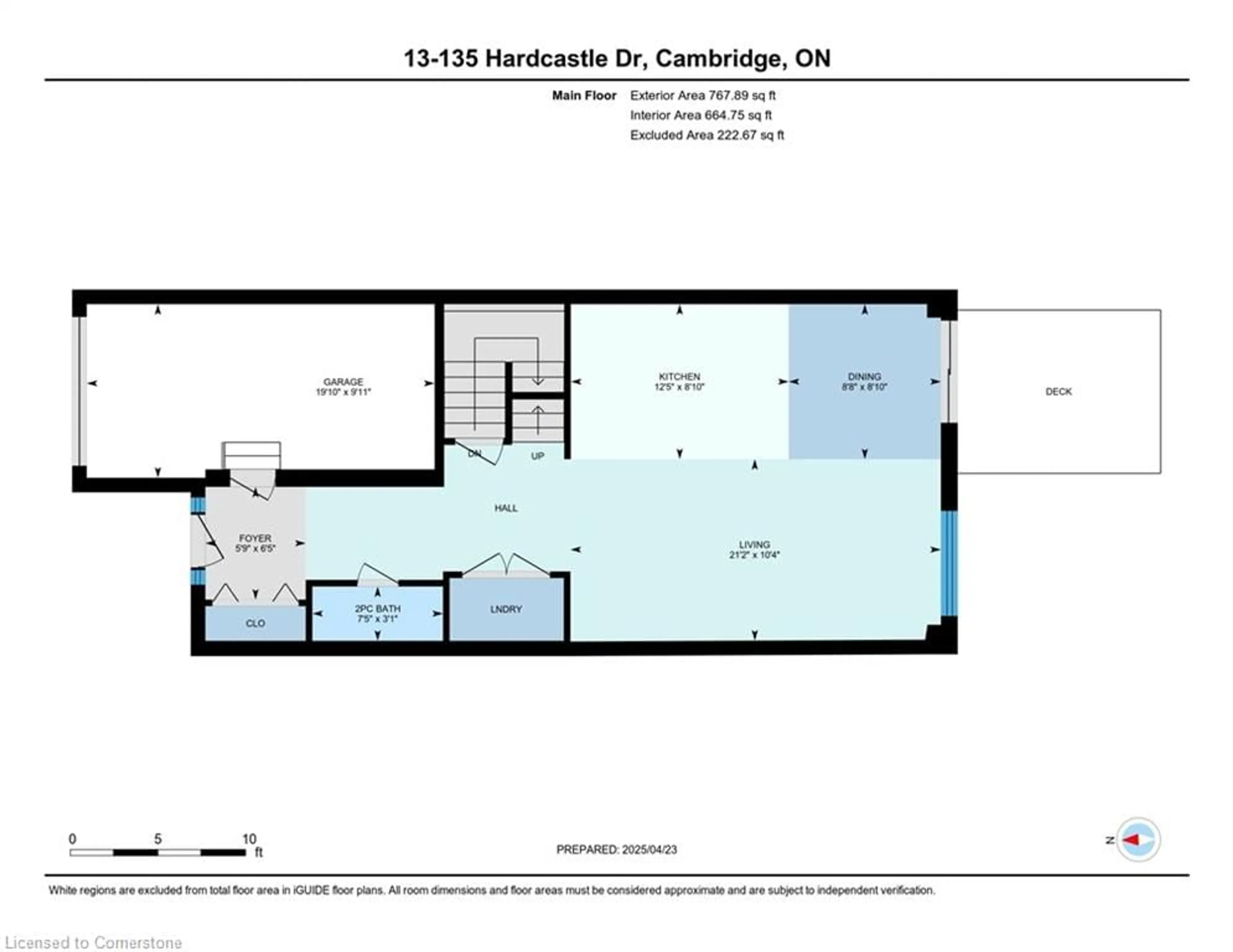 Floor plan for 135 Hardcastle Dr #13, Cambridge Ontario N1S 0B6