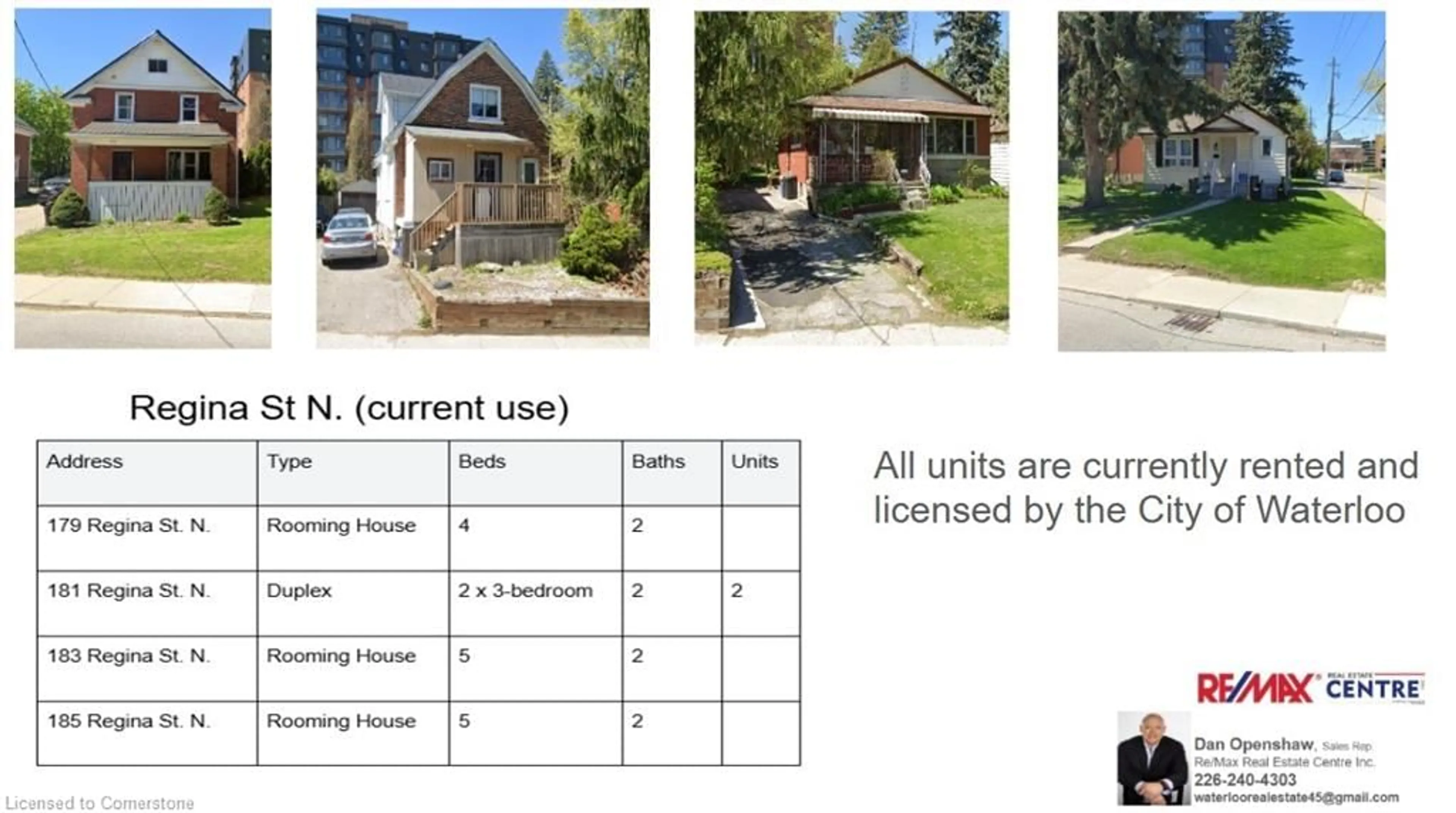 A pic from outside/outdoor area/front of a property/back of a property/a pic from drone, building for 183 Regina St, Waterloo Ontario N2J 3B4