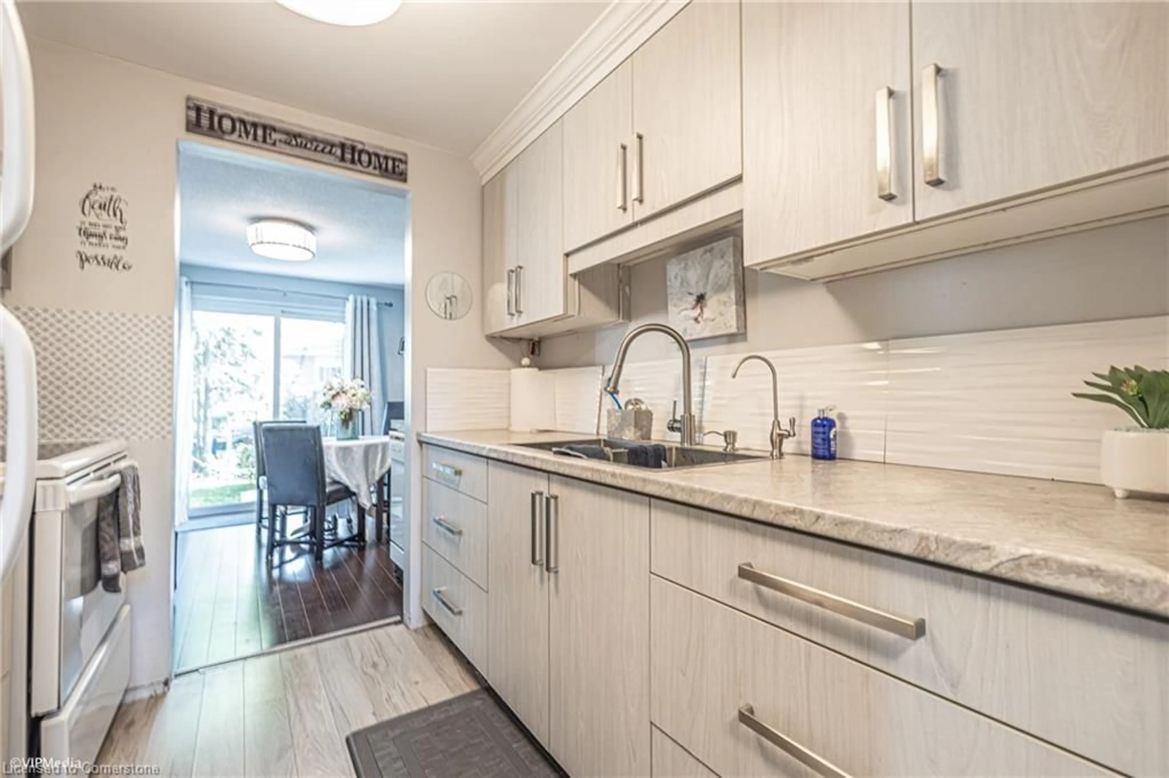 Open concept kitchen, ceramic/tile floor for 643 Albert St #2, Waterloo Ontario N2L 3V5