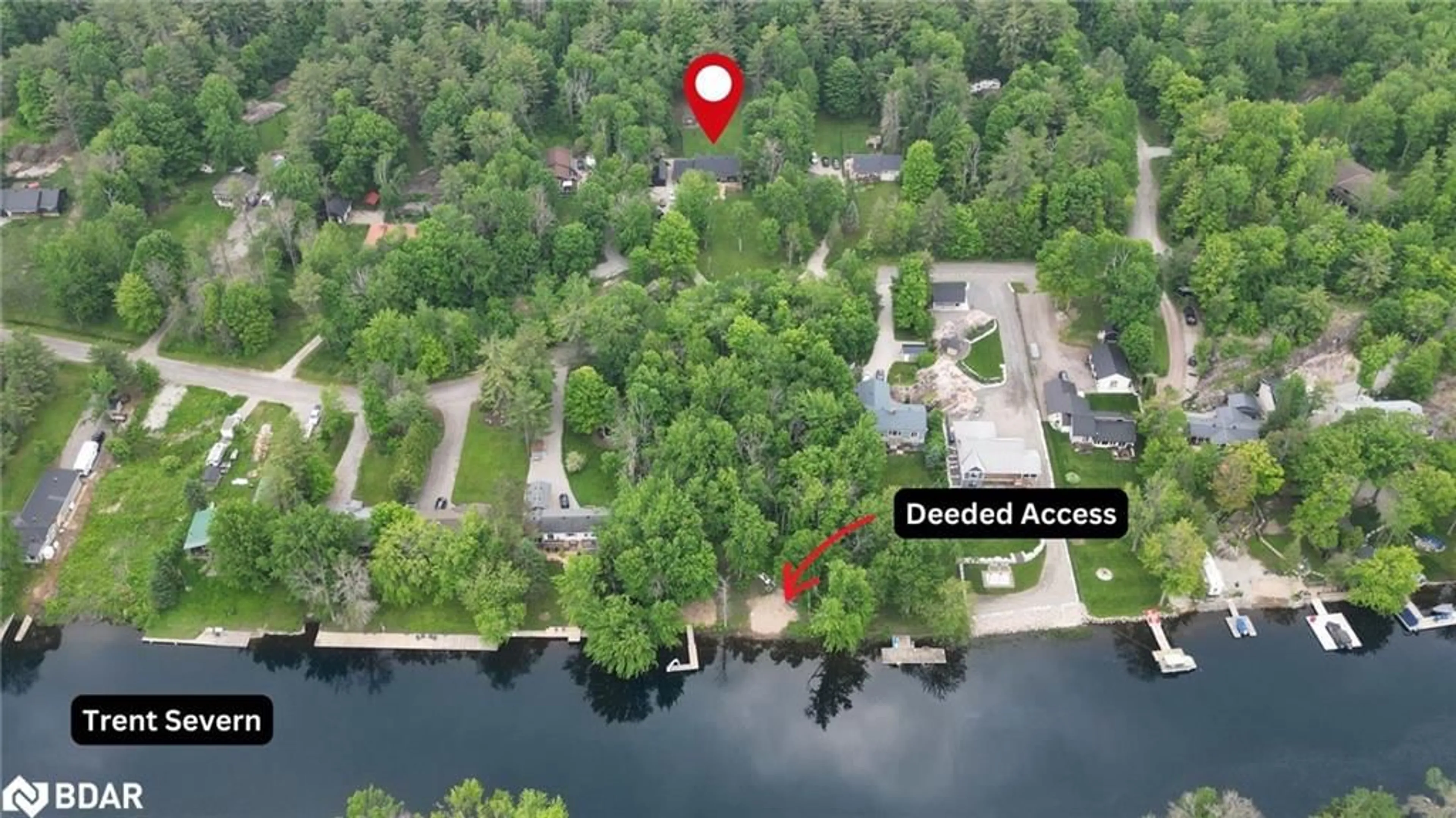 A pic from outside/outdoor area/front of a property/back of a property/a pic from drone, water/lake/river/ocean view for 4557 Trent Trail, Washago Ontario L0K 2B0