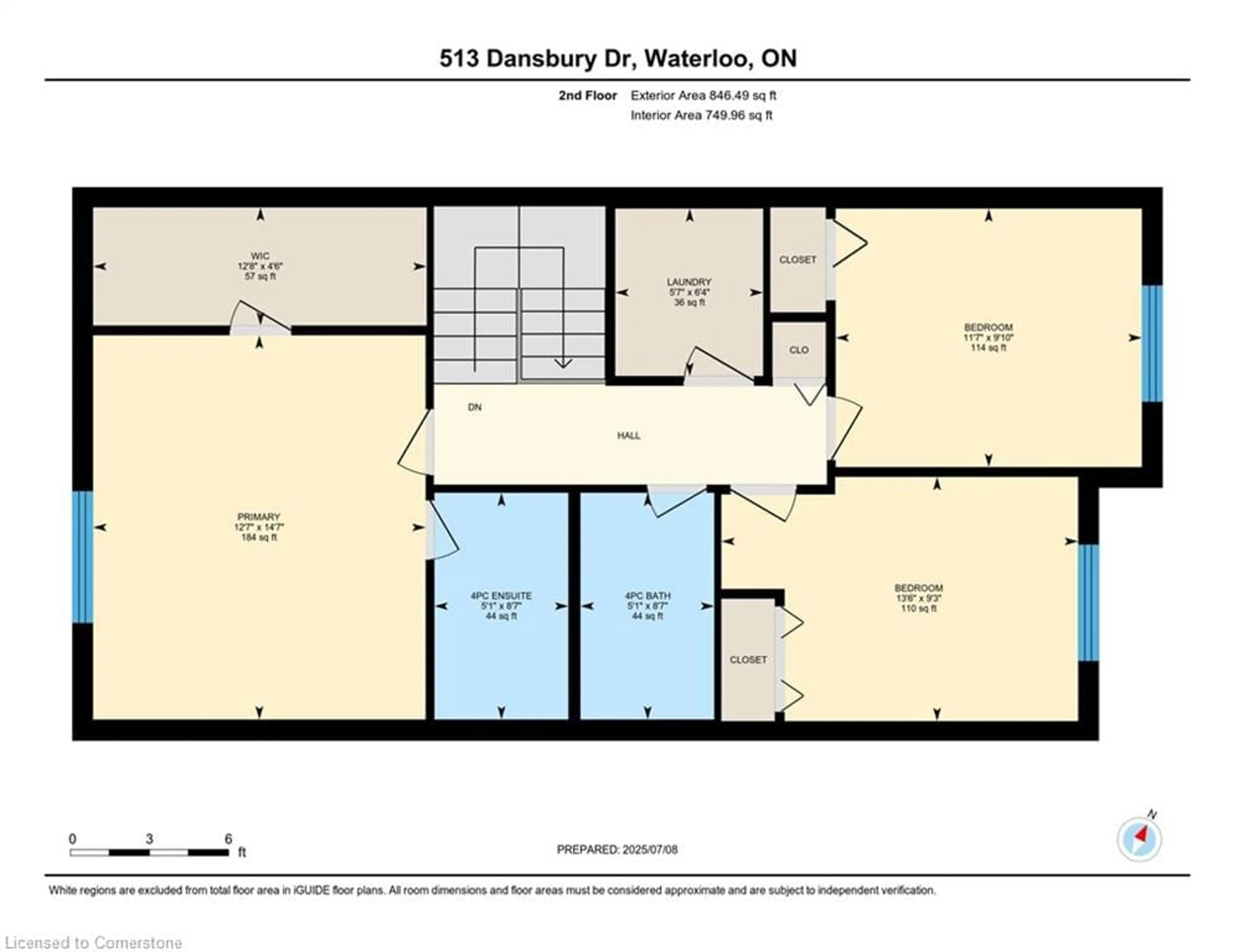Floor plan for 513 Dansbury Dr, Waterloo Ontario N2K 4K8