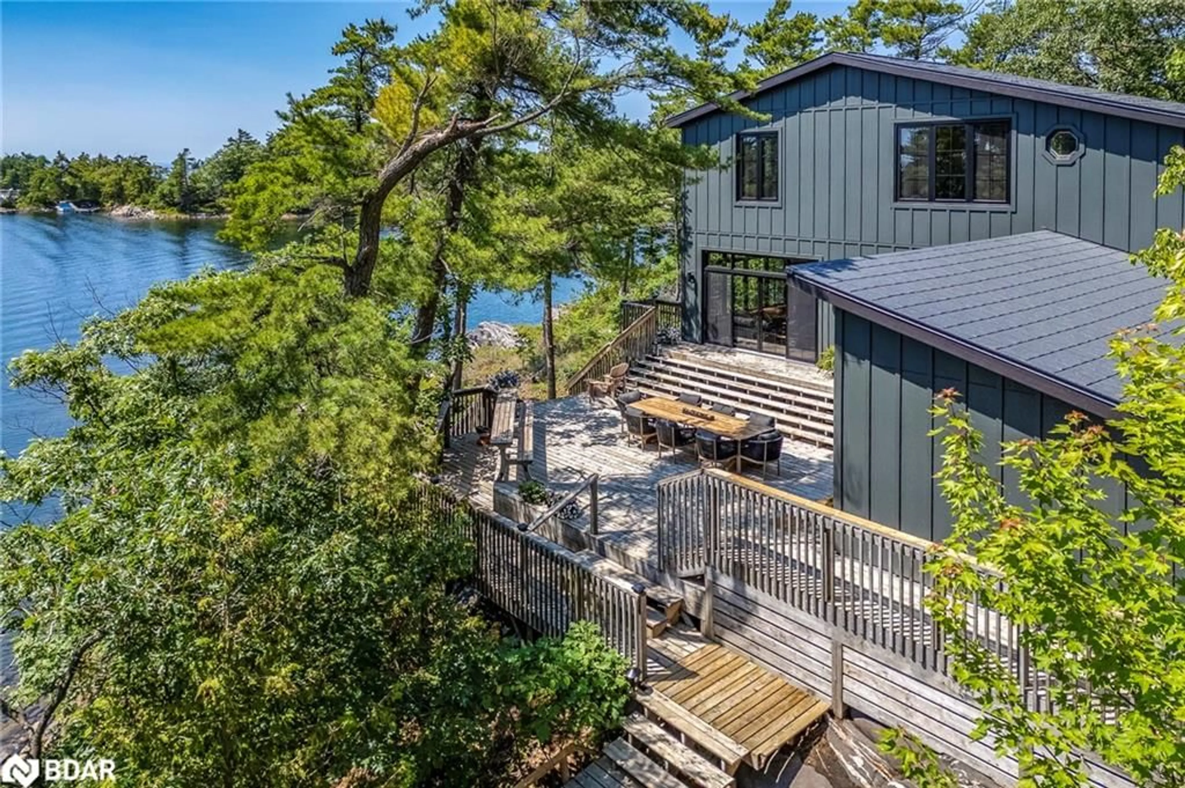 A pic from outside/outdoor area/front of a property/back of a property/a pic from drone, water/lake/river/ocean view for 1 Gb466 Island, ARCHIPELAGO Ontario P2A 1T2