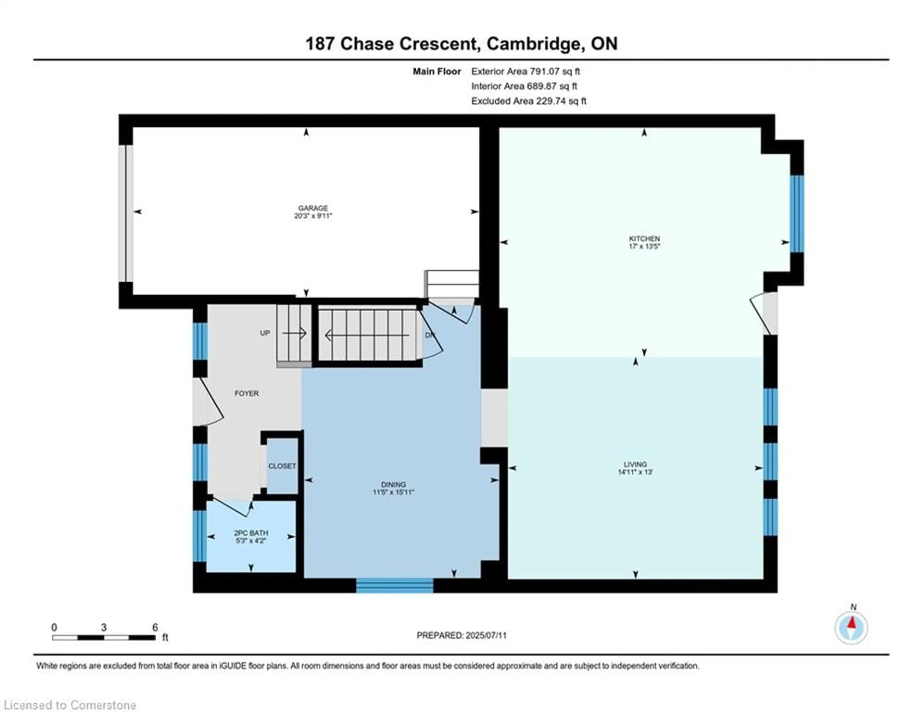 Floor plan for 187 Chase Cres, Cambridge Ontario N3C 1A6