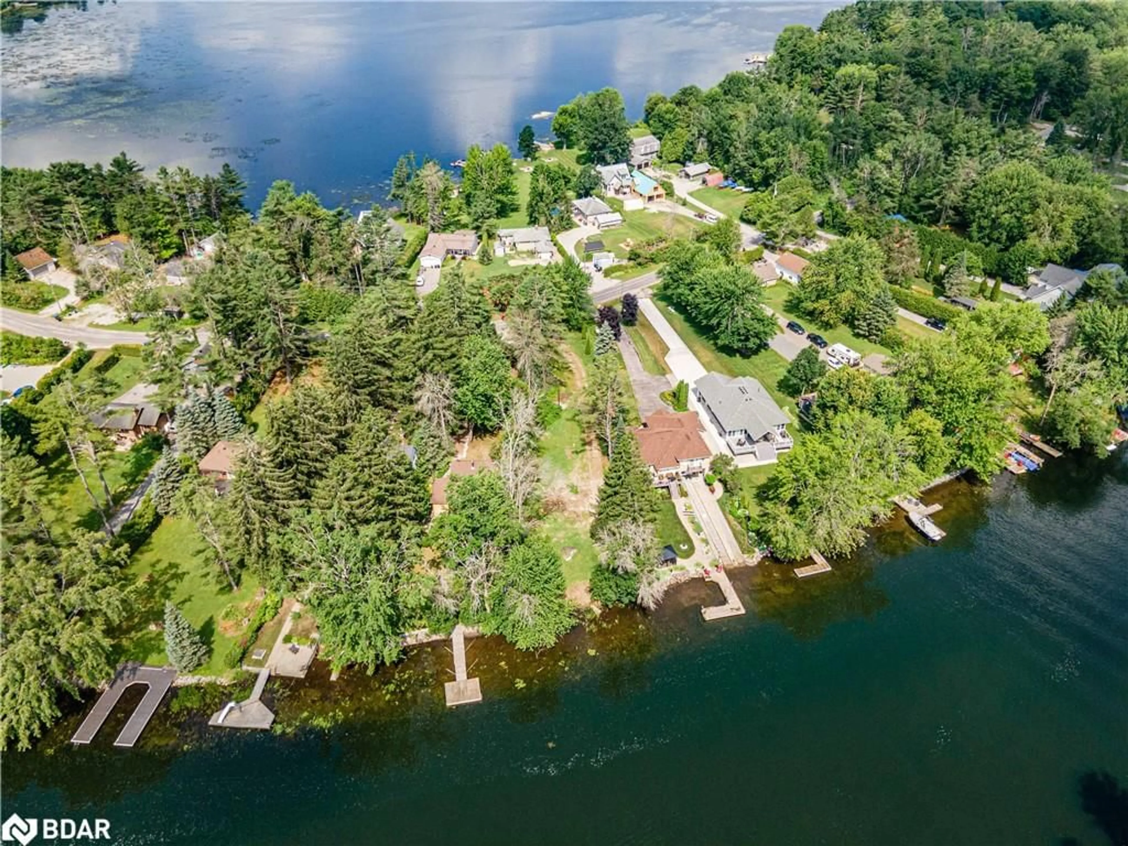 A pic from outside/outdoor area/front of a property/back of a property/a pic from drone, water/lake/river/ocean view for 1705 Peninsula Pt Road, Severn Ontario P0E 1N0