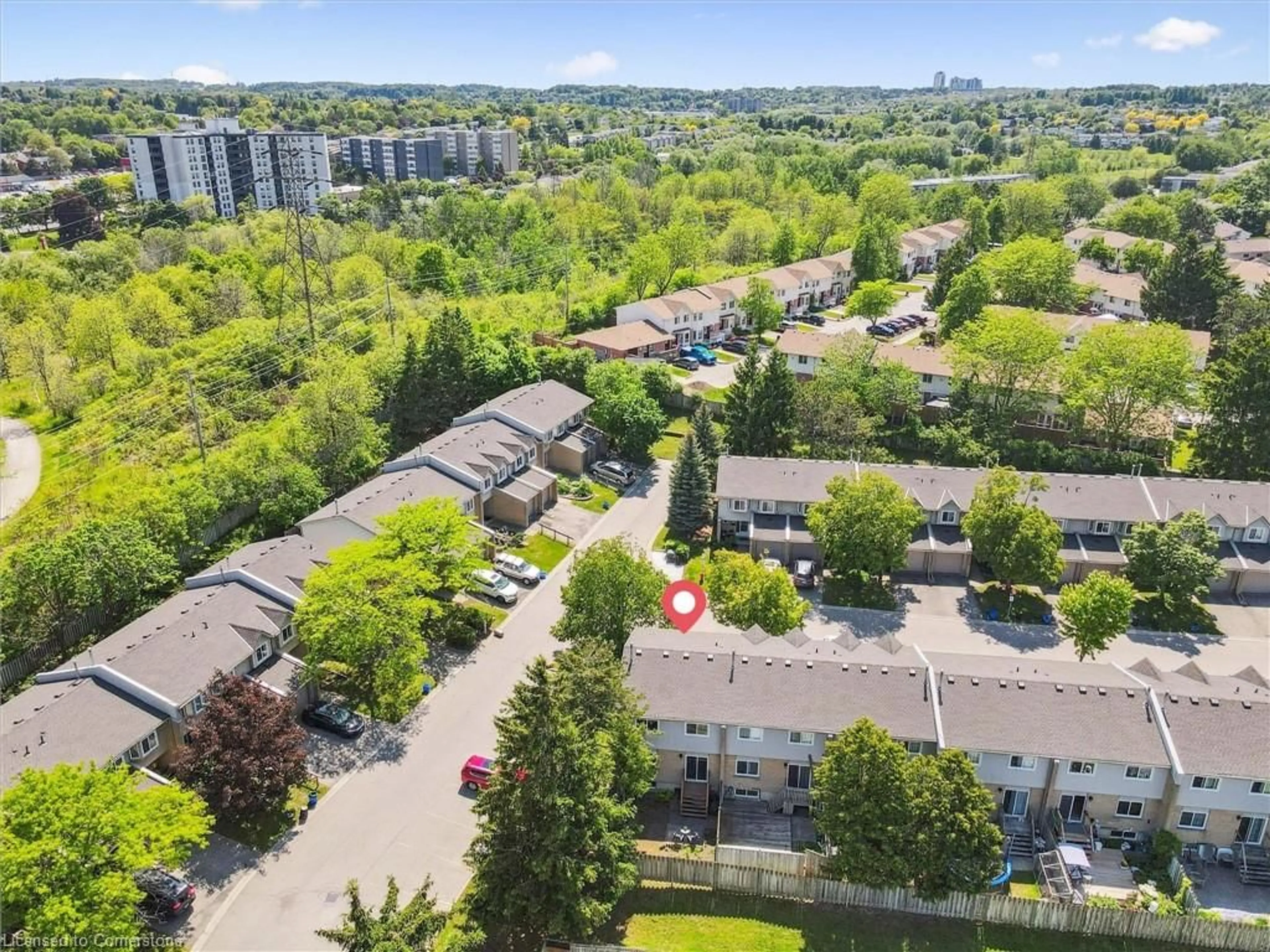 A pic from outside/outdoor area/front of a property/back of a property/a pic from drone, city buildings view from balcony for 29 Paulander Dr #17, Kitchener Ontario N2M 5L2