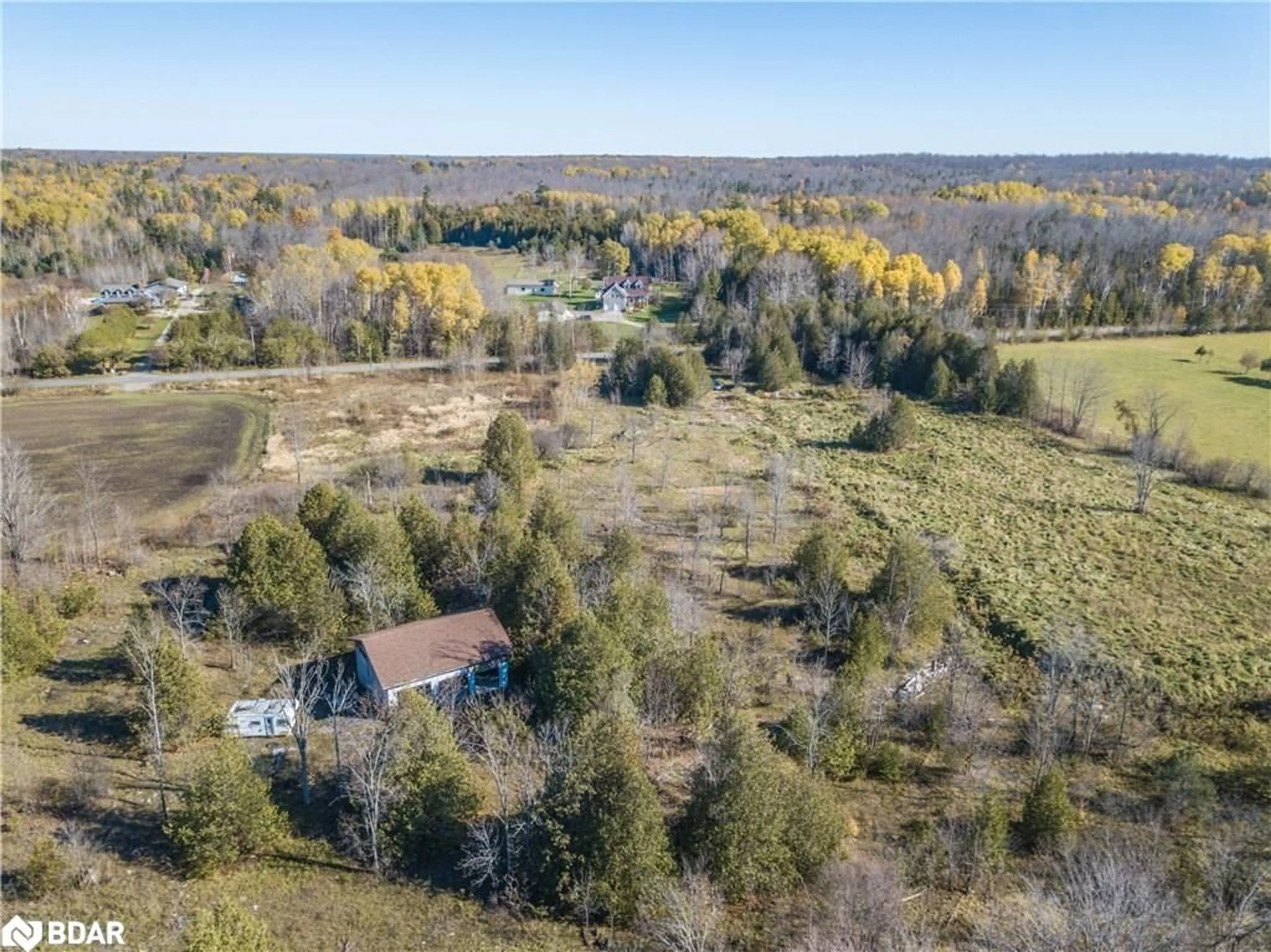 A pic from outside/outdoor area/front of a property/back of a property/a pic from drone, forest/trees view for 2900 Telford Line, Severn Ontario L3V 6R1