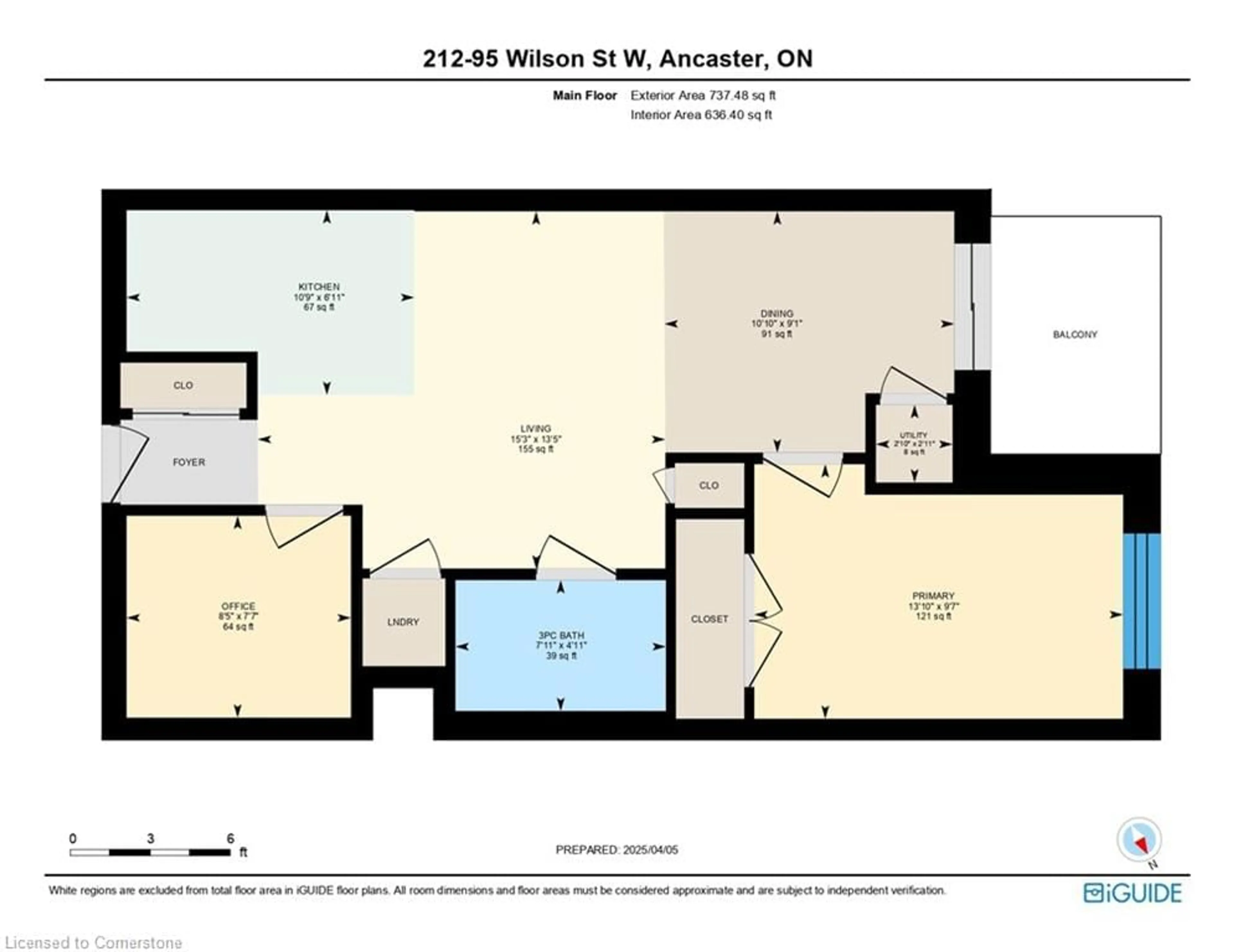 Floor plan for 95 Wilson St #212, Hamilton Ontario L8L 5C4