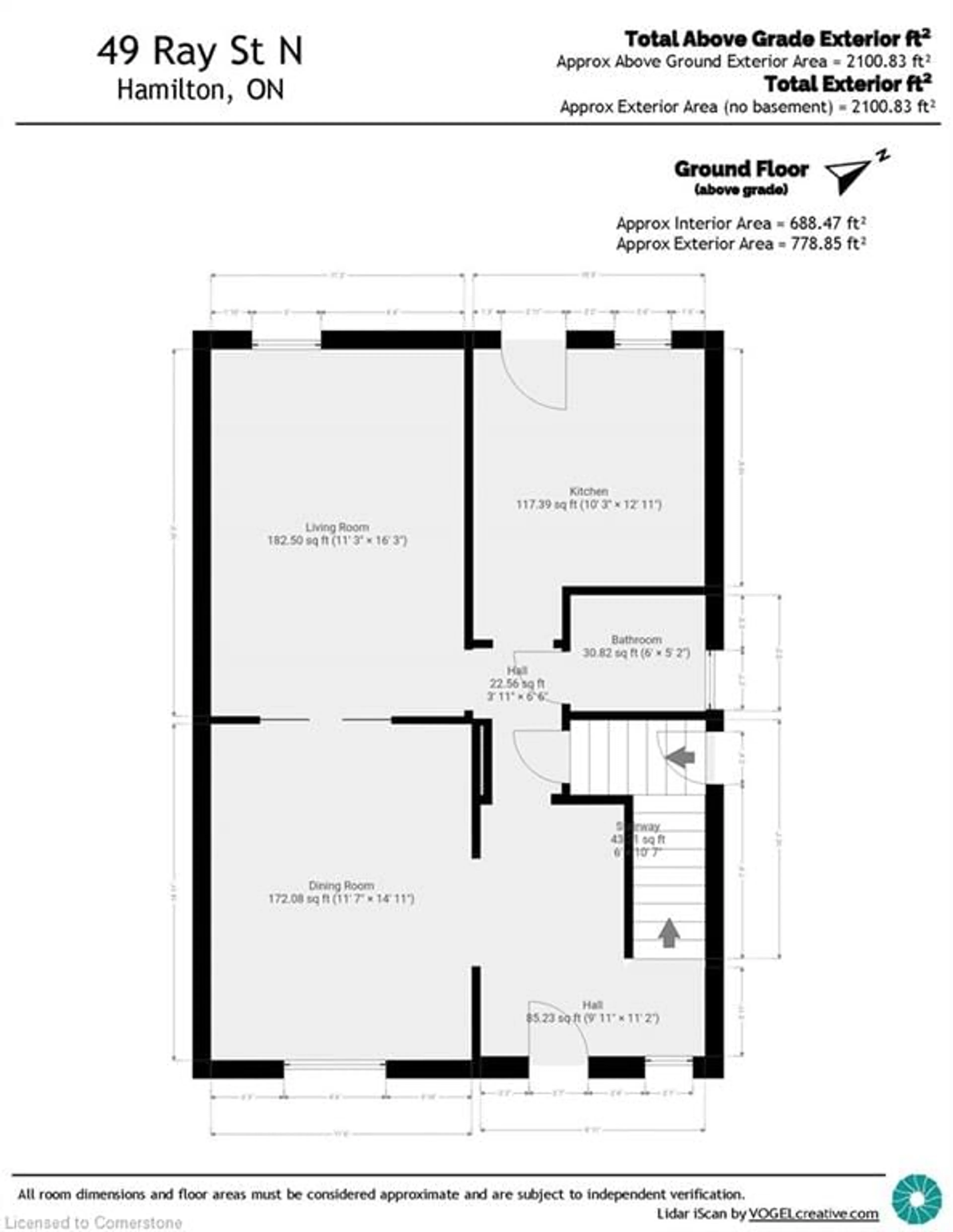 Floor plan for 49 Ray St, Hamilton Ontario L8R 2X5