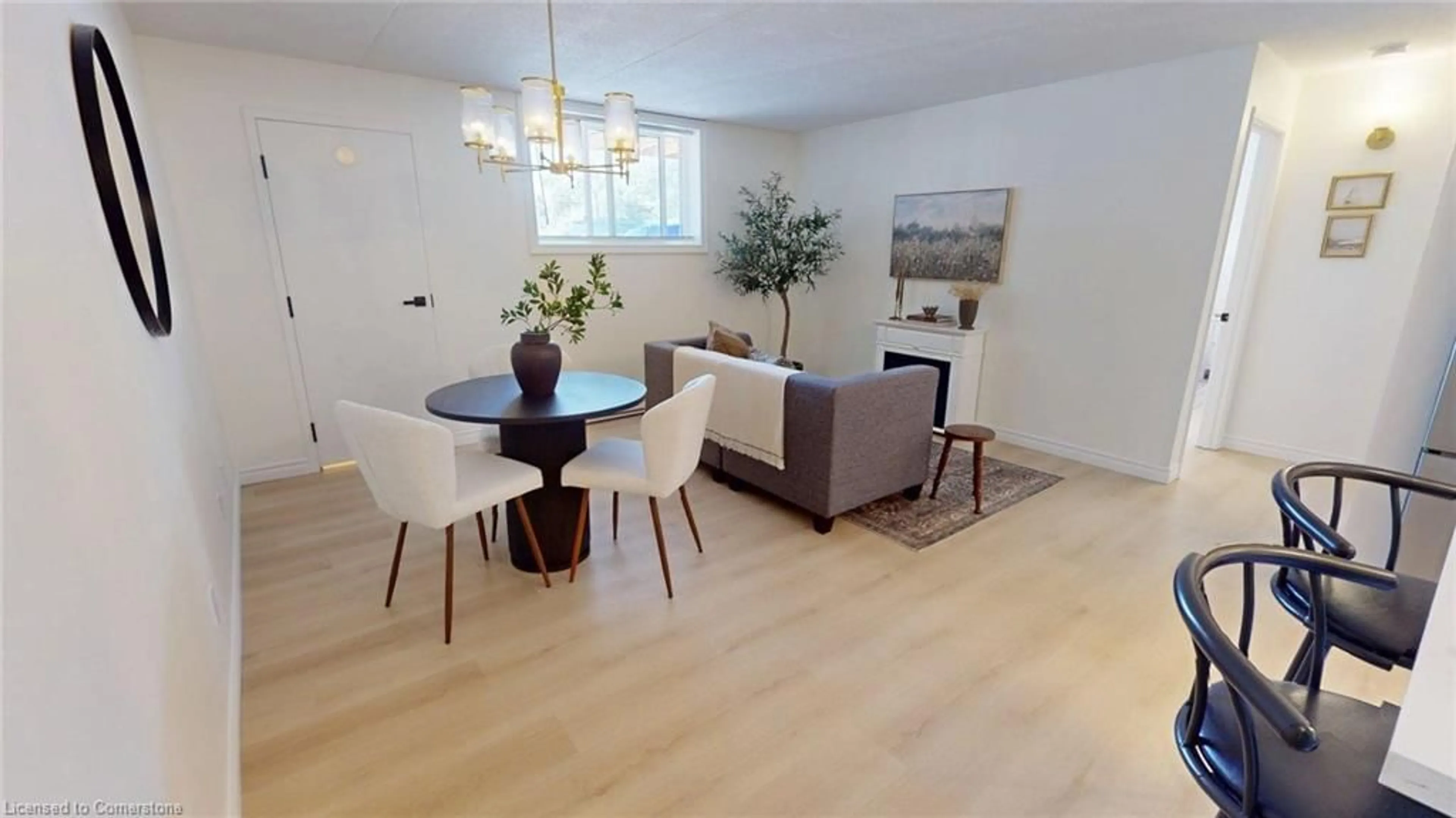 Dining room, wood/laminate floor for 50 Campbell Court Crt #201, Stratford Ontario N5A 7T6
