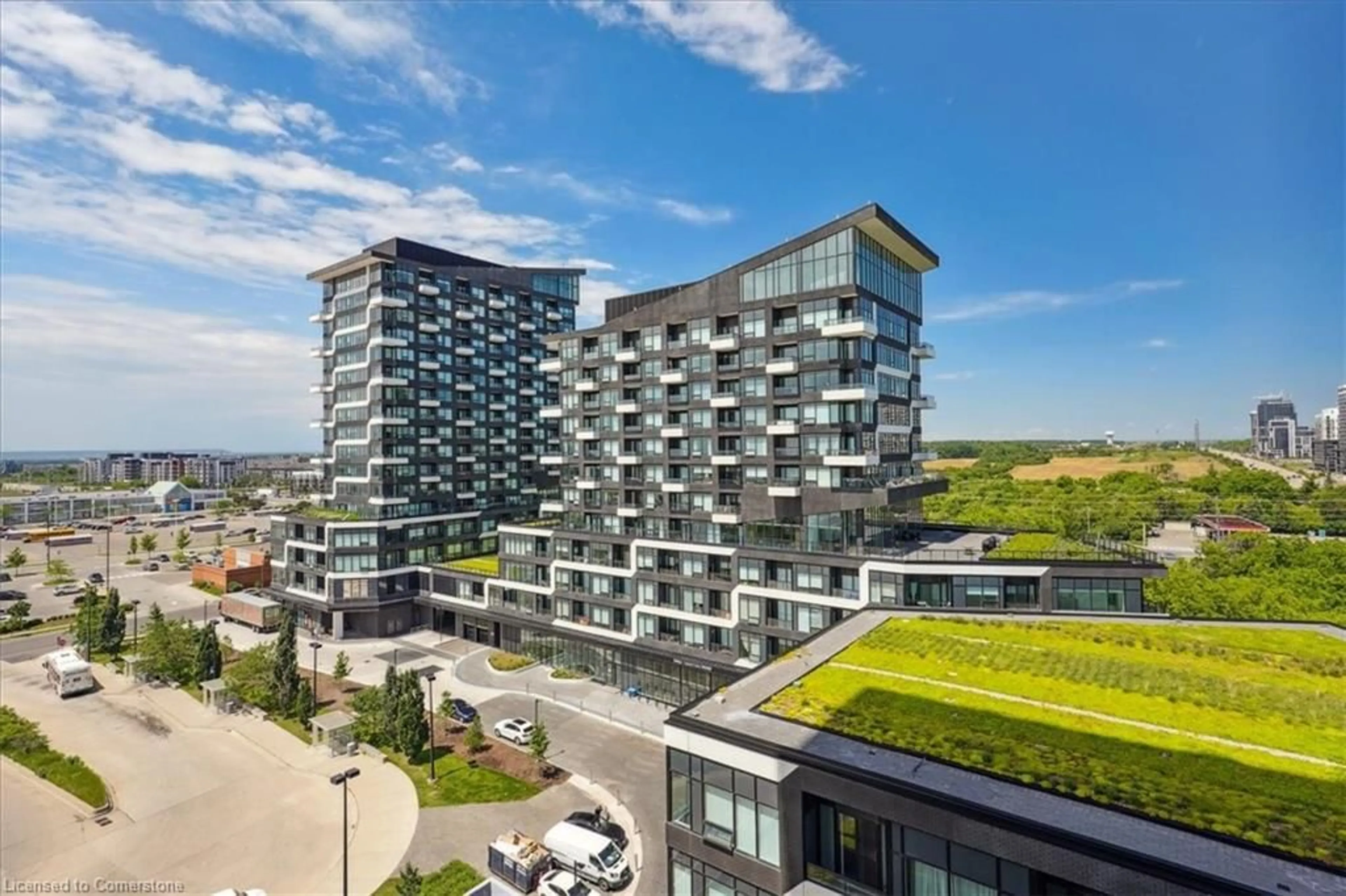 A pic from outside/outdoor area/front of a property/back of a property/a pic from drone, city buildings view from balcony for 297 Oak Walk Dr #805, Oakville Ontario L6H 3R6