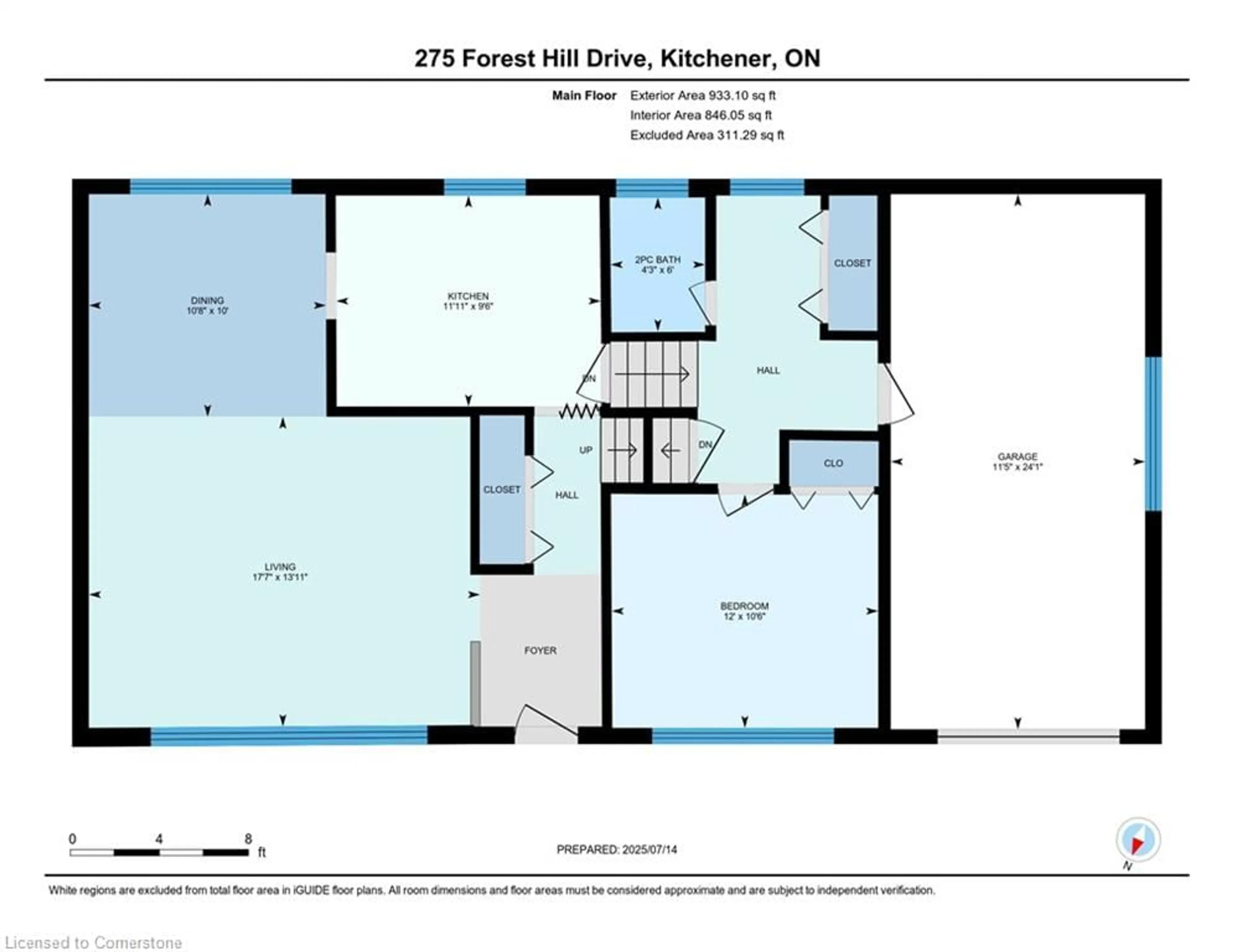 Floor plan for 275 Forest Hill Dr, Kitchener Ontario N2M 4G7