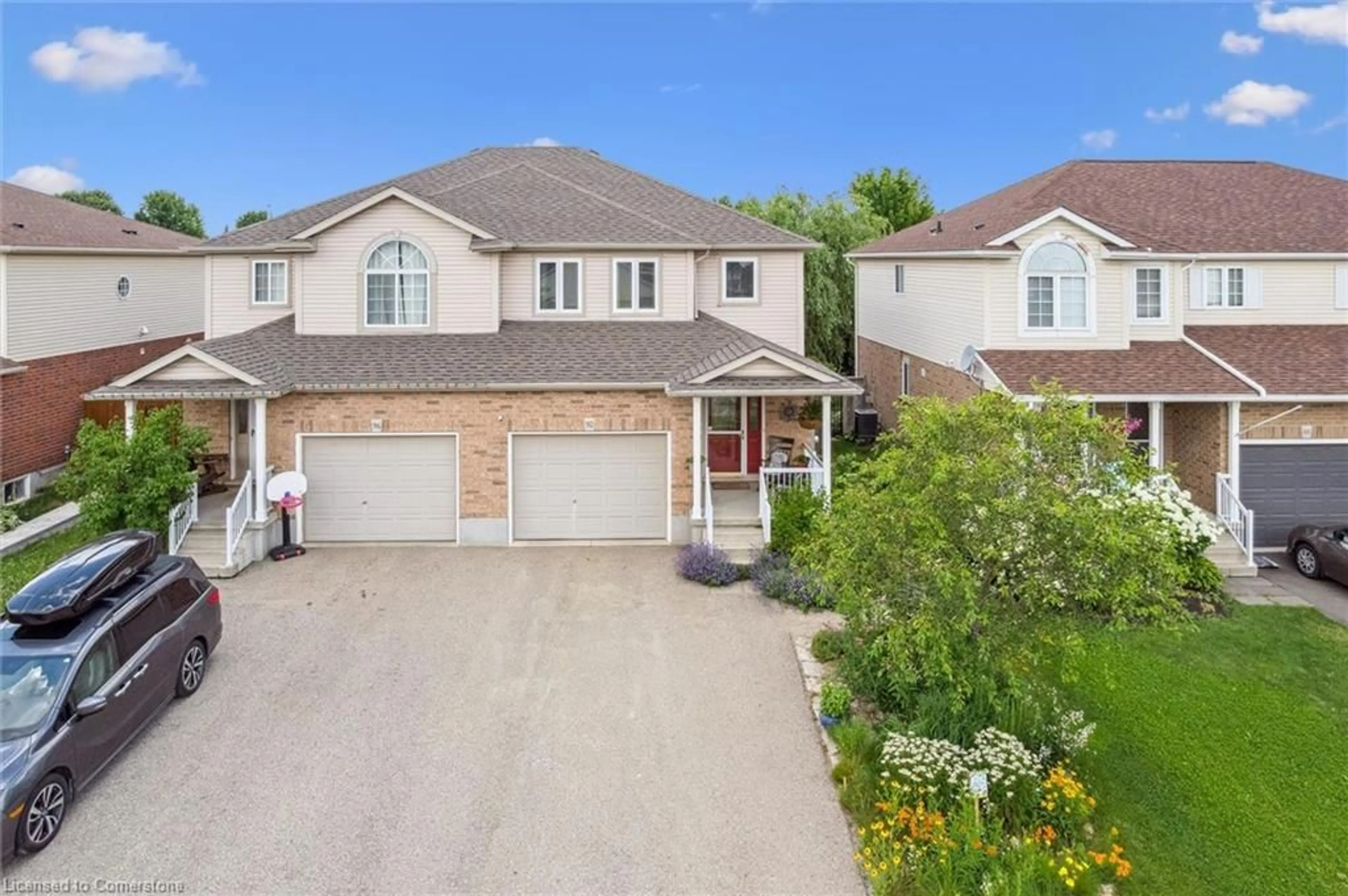 A pic from outside/outdoor area/front of a property/back of a property/a pic from drone, street for 92 Raising Mill Gate, Elmira Ontario N3B 3N7