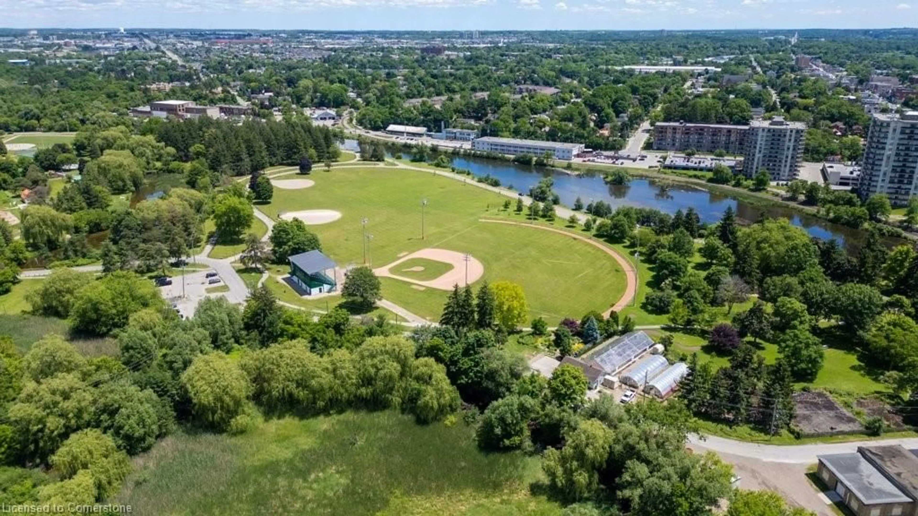A pic from outside/outdoor area/front of a property/back of a property/a pic from drone, water/lake/river/ocean view for 237 King St #407, Cambridge Ontario N3H 5L2