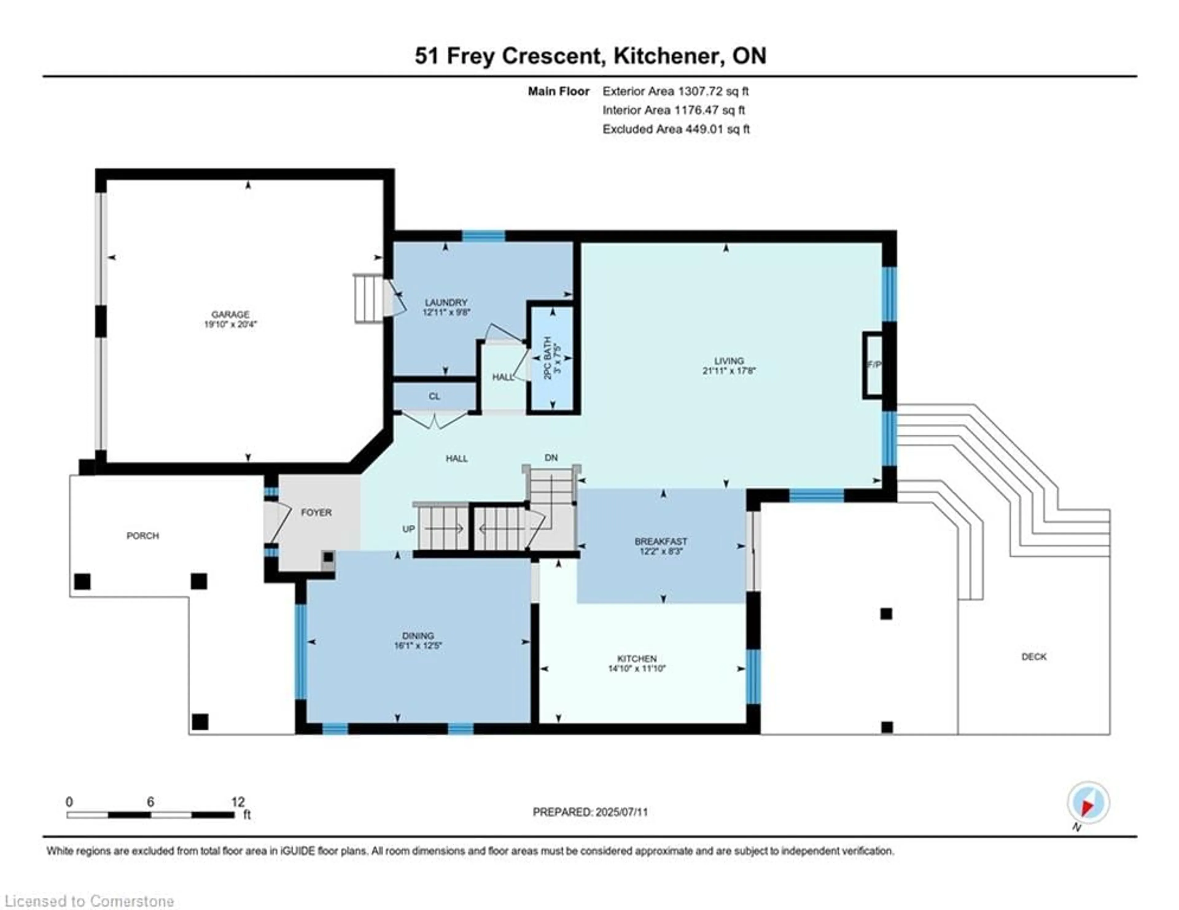 Floor plan for 51 Frey Cres, Kitchener Ontario N2E 4L6