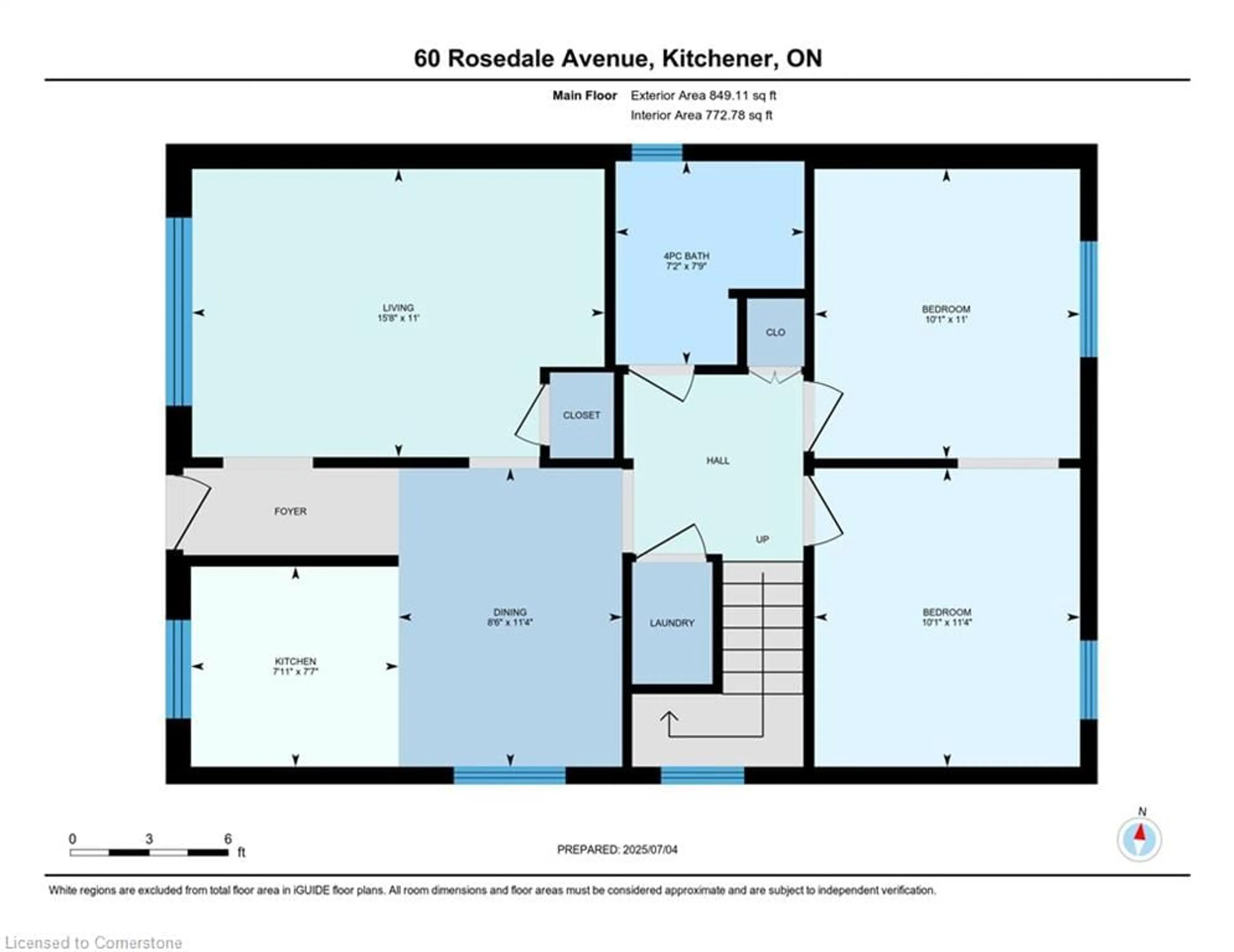 Floor plan for 60 Rosedale Ave, Kitchener Ontario N2H 1J4