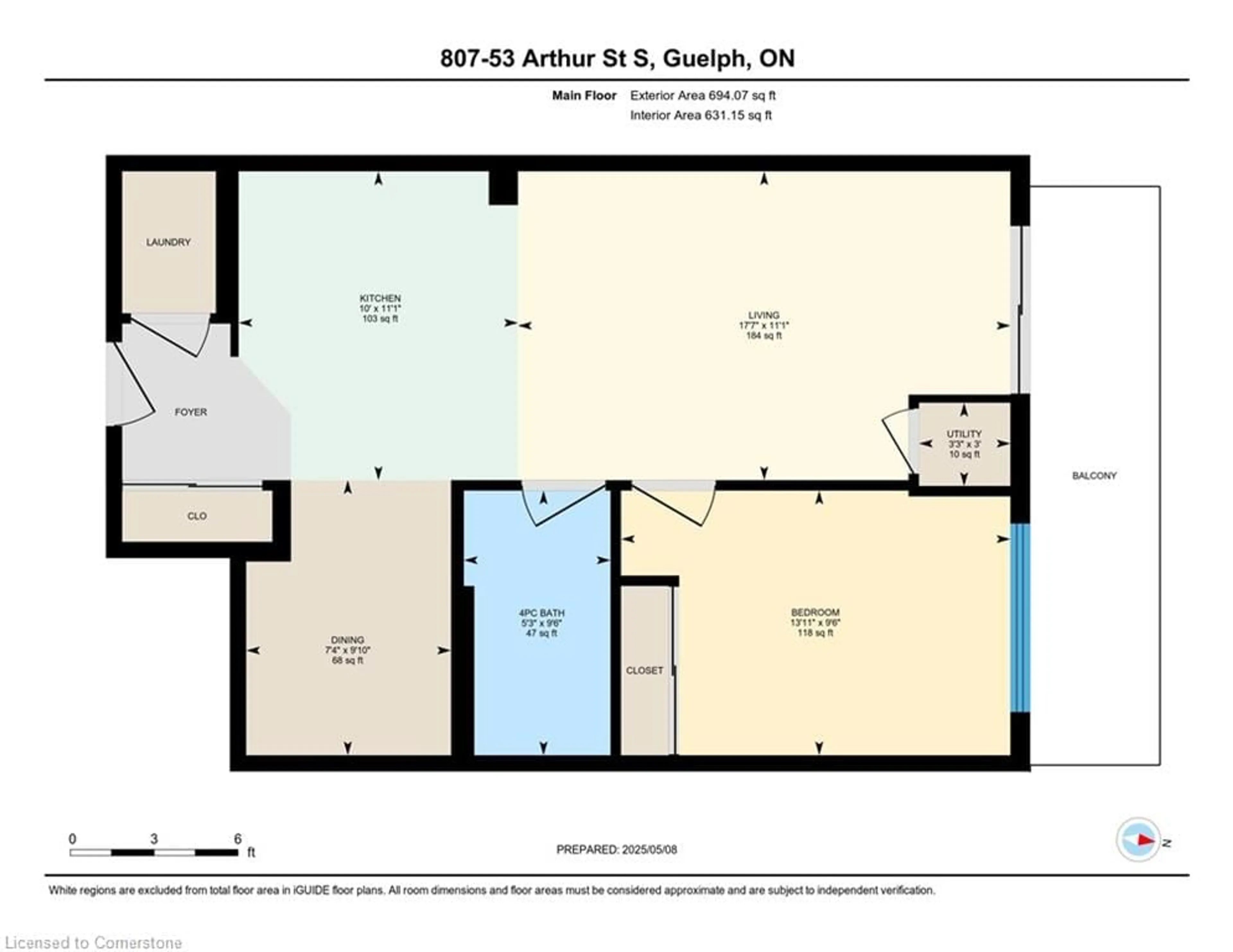 Floor plan for 53 Arthur St #807, Guelph Ontario N1E 0P5