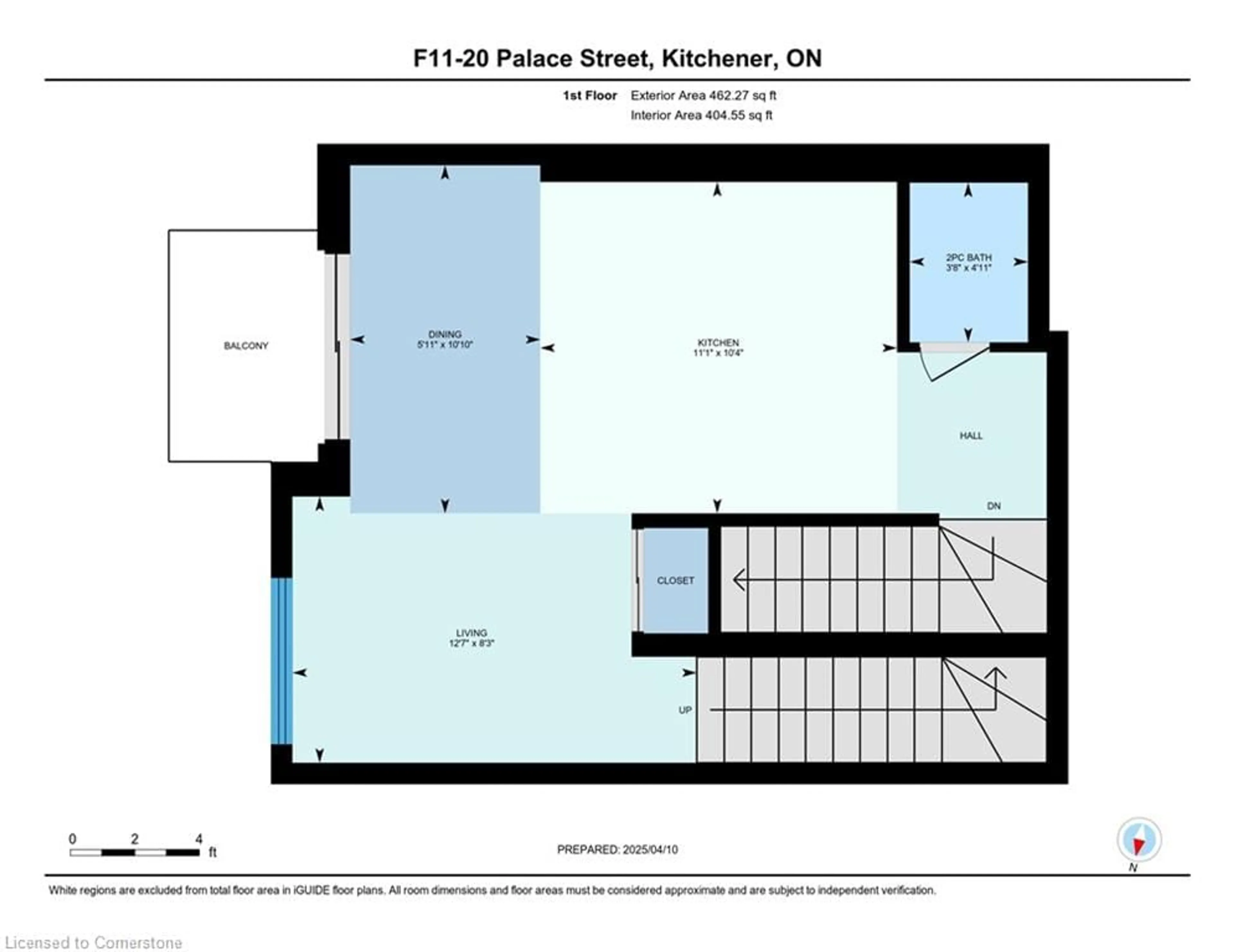 Floor plan for 20 Palace St #F11, Kitchener Ontario N2E 0J3