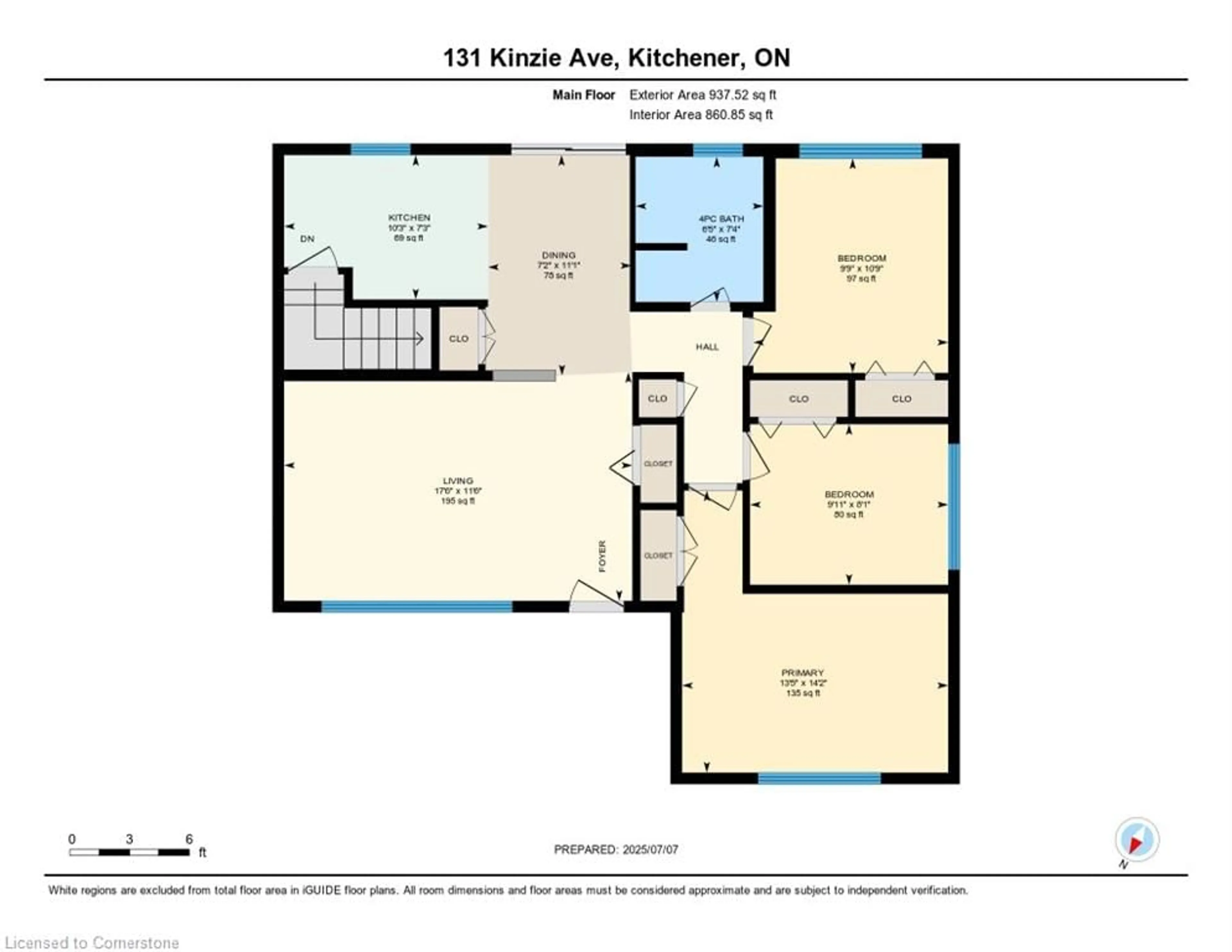 Floor plan for 131 Kinzie Ave, Kitchener Ontario N2A 2J7