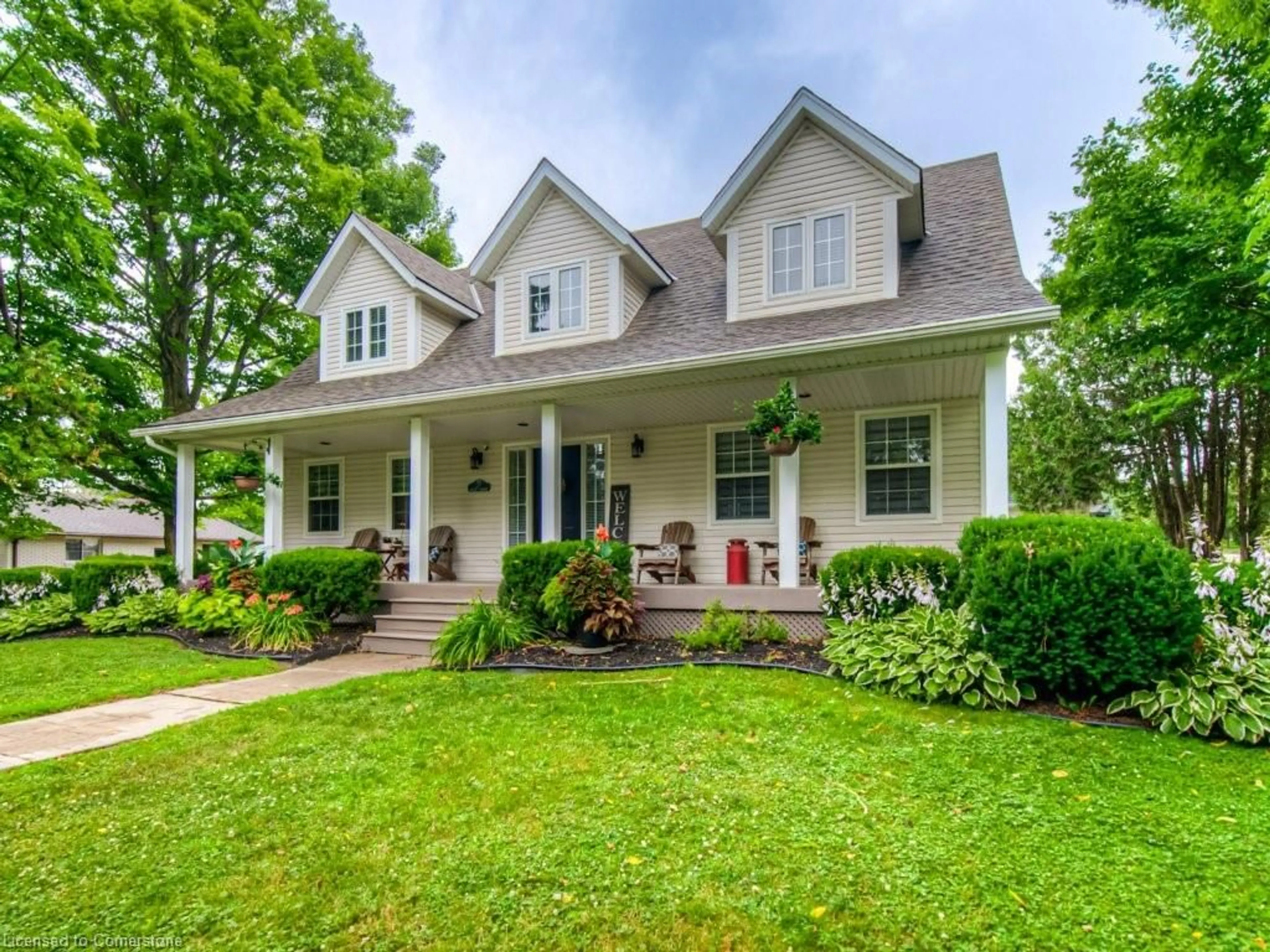 Home with vinyl exterior material, street for 53 Main St, Ayr Ontario N0B 1E0