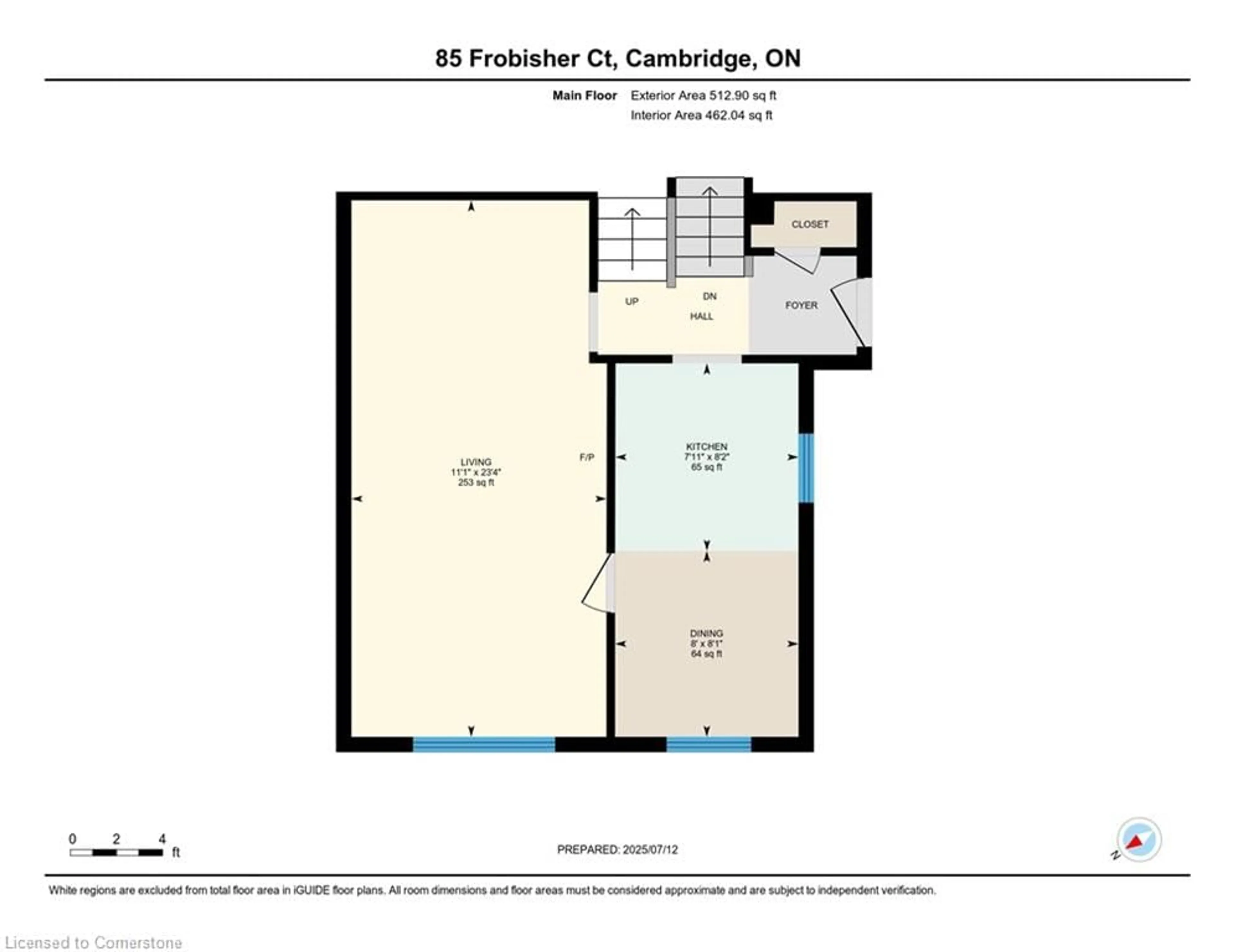 Floor plan for 85 Frobisher Crt, Cambridge Ontario N1R 6Z5