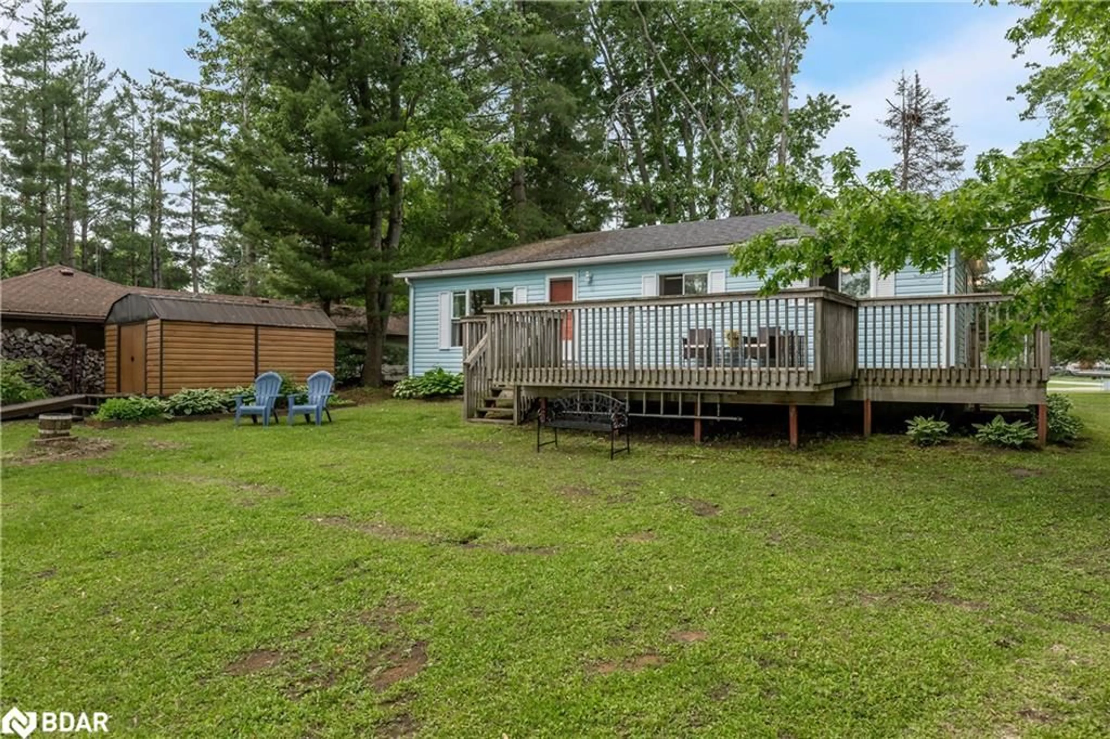 Patio, water/lake/river/ocean view for 28 Park Lane, Sebright Ontario L0L 1W0