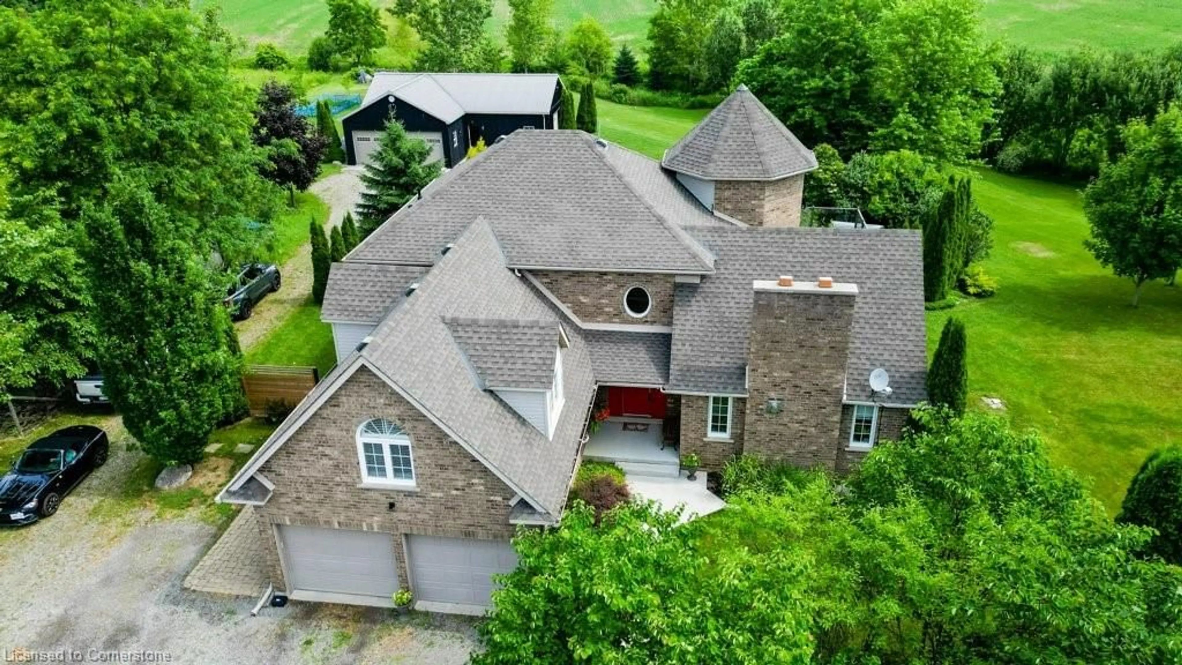 A pic from outside/outdoor area/front of a property/back of a property/a pic from drone, unknown for 1396 54 Hwy, Onondaga Ontario N3E 2G9