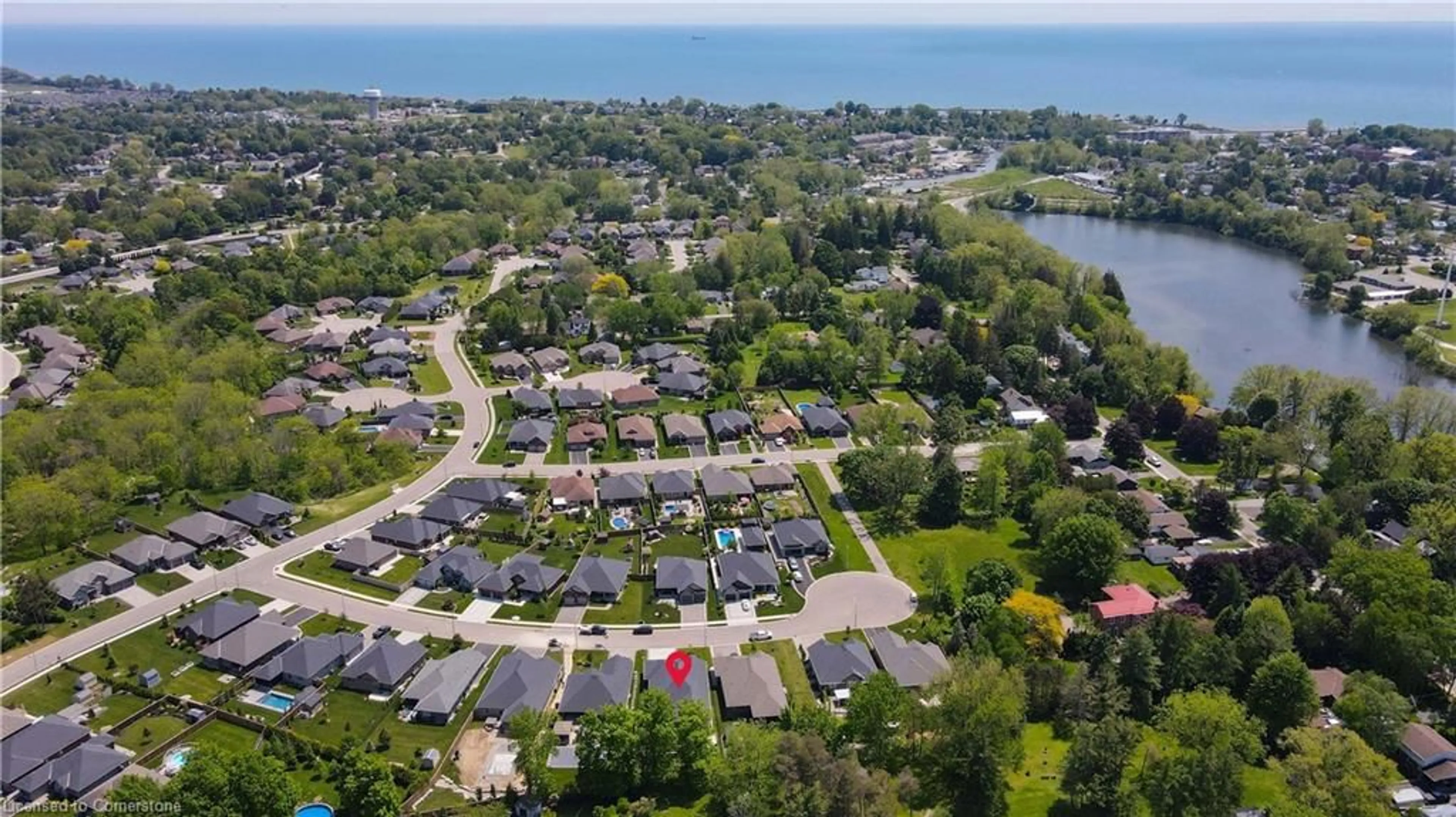 A pic from outside/outdoor area/front of a property/back of a property/a pic from drone, water/lake/river/ocean view for 31 Sycamore Dr, Port Dover Ontario N0A 1N6