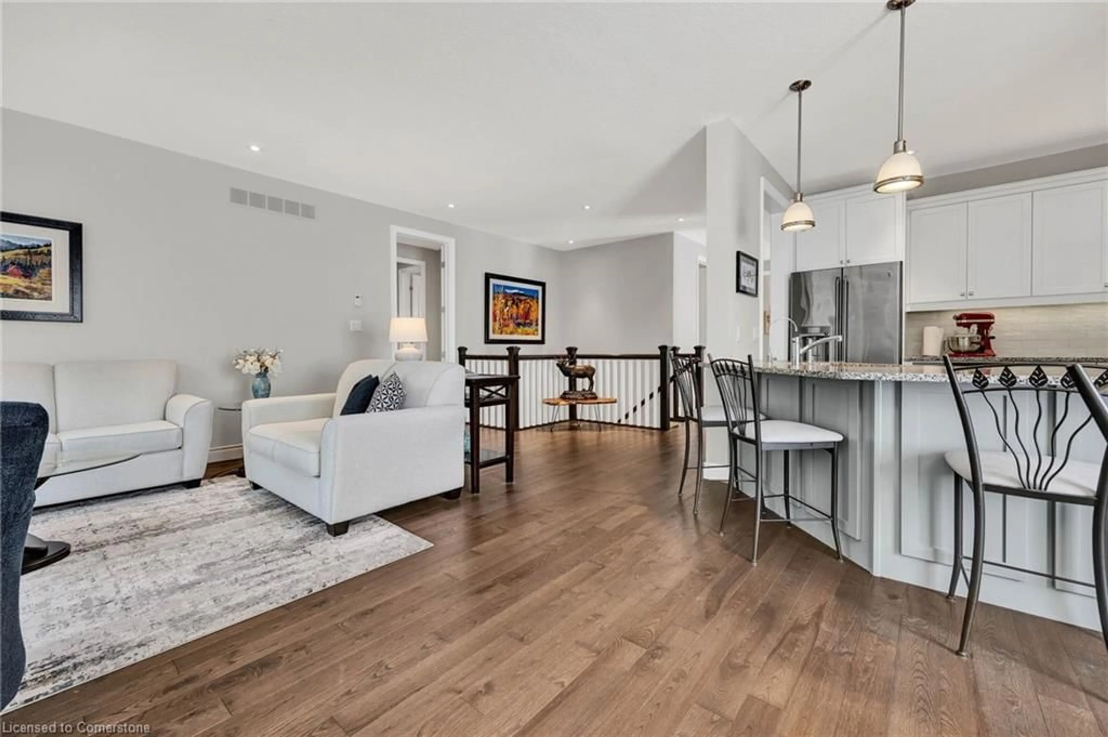Open concept kitchen, wood/laminate floor for 435 Winchester Dr #16, Waterloo Ontario N2T 0B7