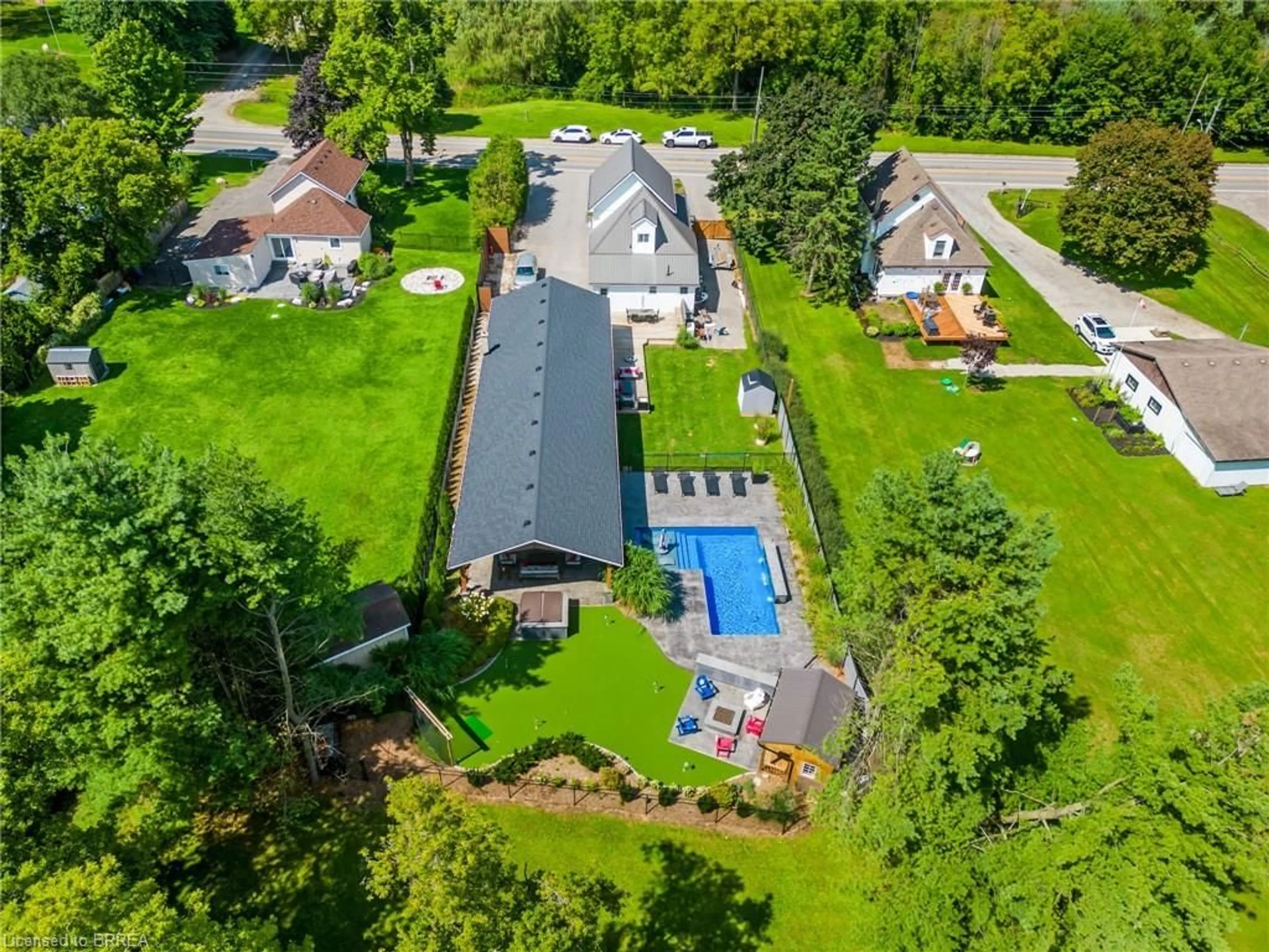 A pic from outside/outdoor area/front of a property/back of a property/a pic from drone, water/lake/river/ocean view for 233 Oakland Rd, Scotland Ontario N0E 1R0