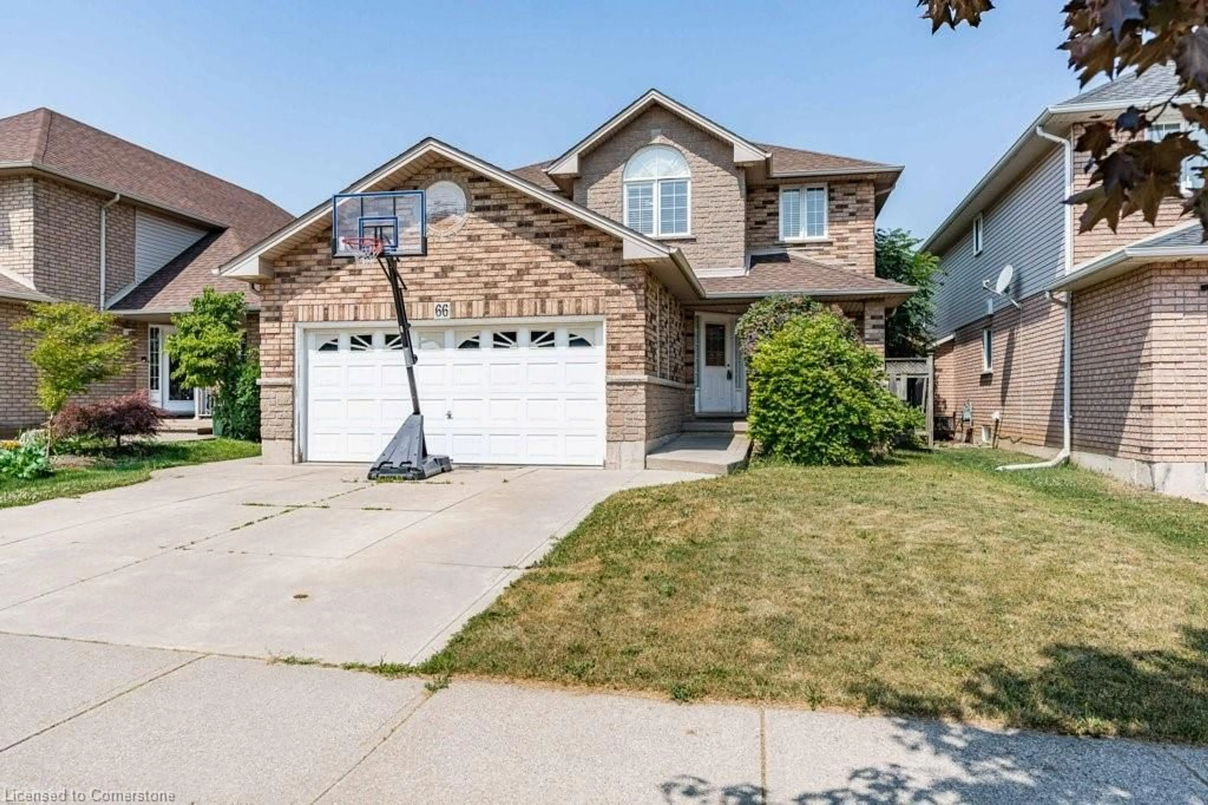 Home with brick exterior material, street for 66 Foxtrot Dr, Stoney Creek Ontario L8J 3T5